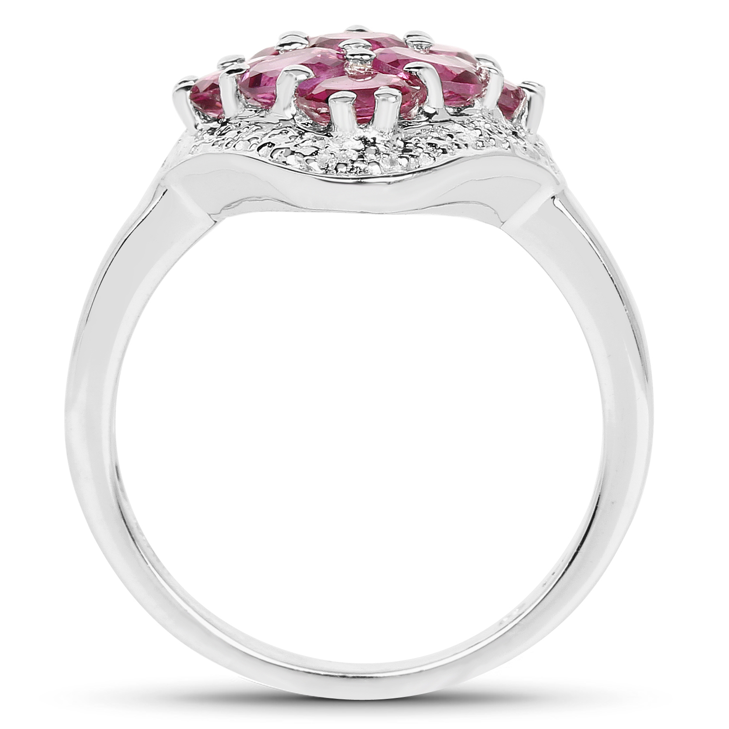 1.89 Carat Genuine Rhodolite .925 Sterling Silver Ring