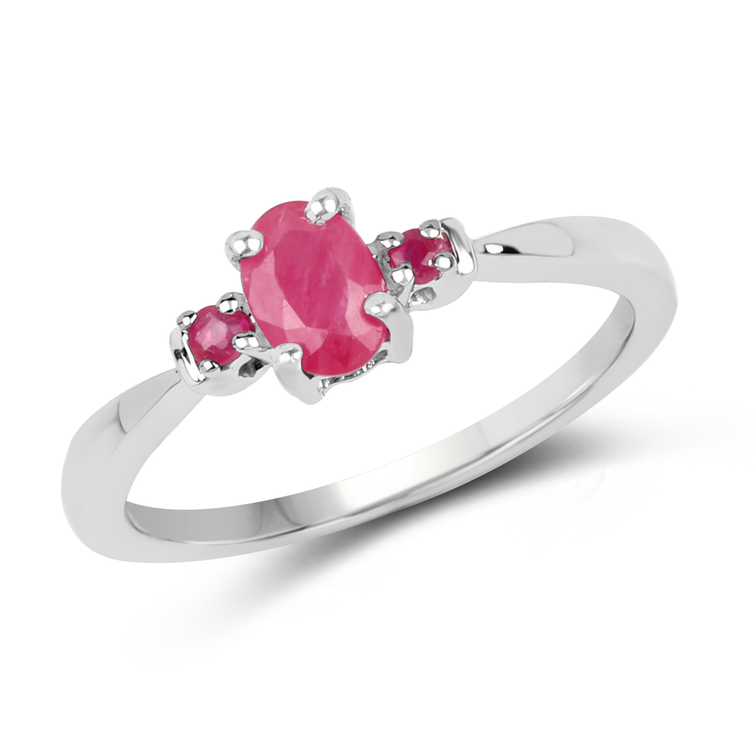 0.61 Carat Genuine Ruby .925 Sterling Silver Ring