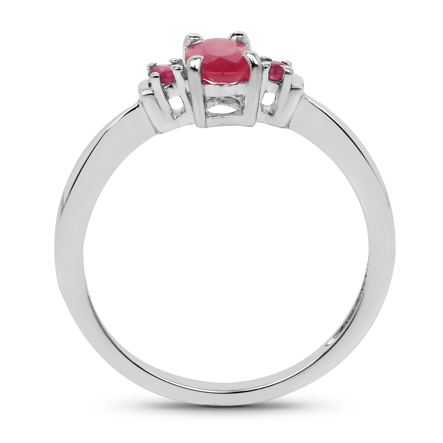 0.61 Carat Genuine Ruby .925 Sterling Silver Ring