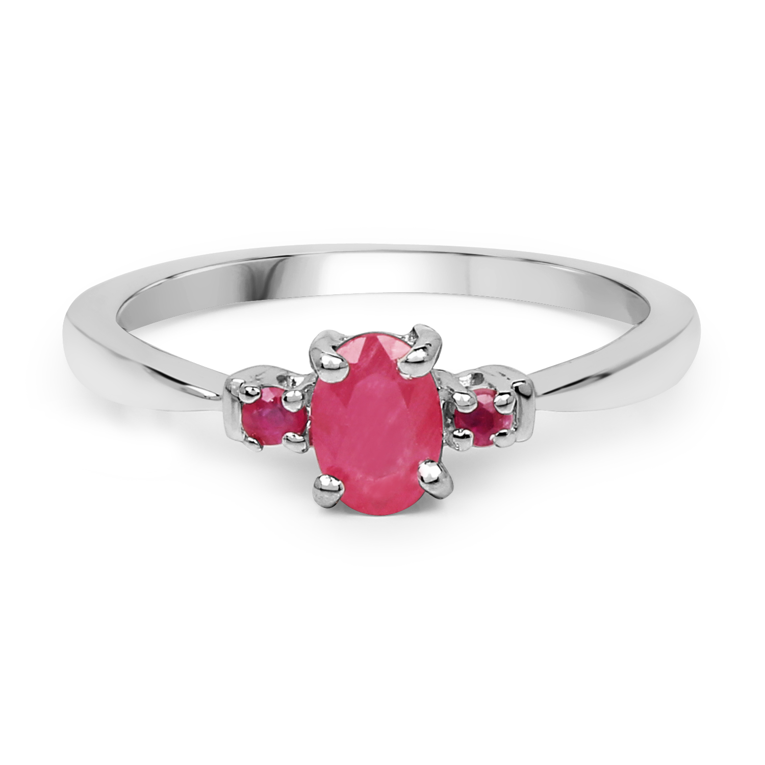 0.61 Carat Genuine Ruby .925 Sterling Silver Ring