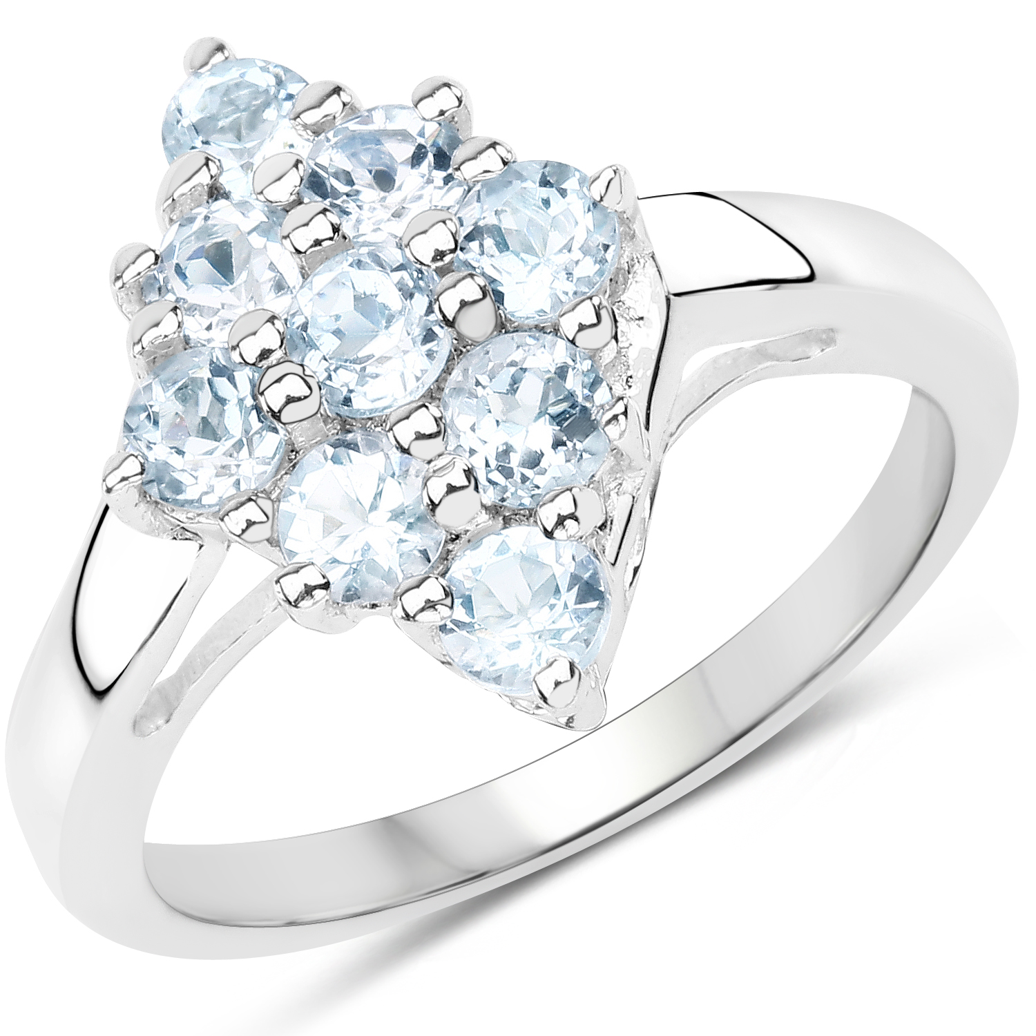 1.08 Carat Genuine Blue Topaz .925 Sterling Silver Ring