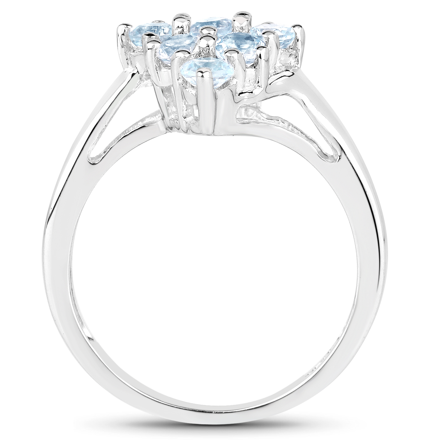 1.08 Carat Genuine Blue Topaz .925 Sterling Silver Ring