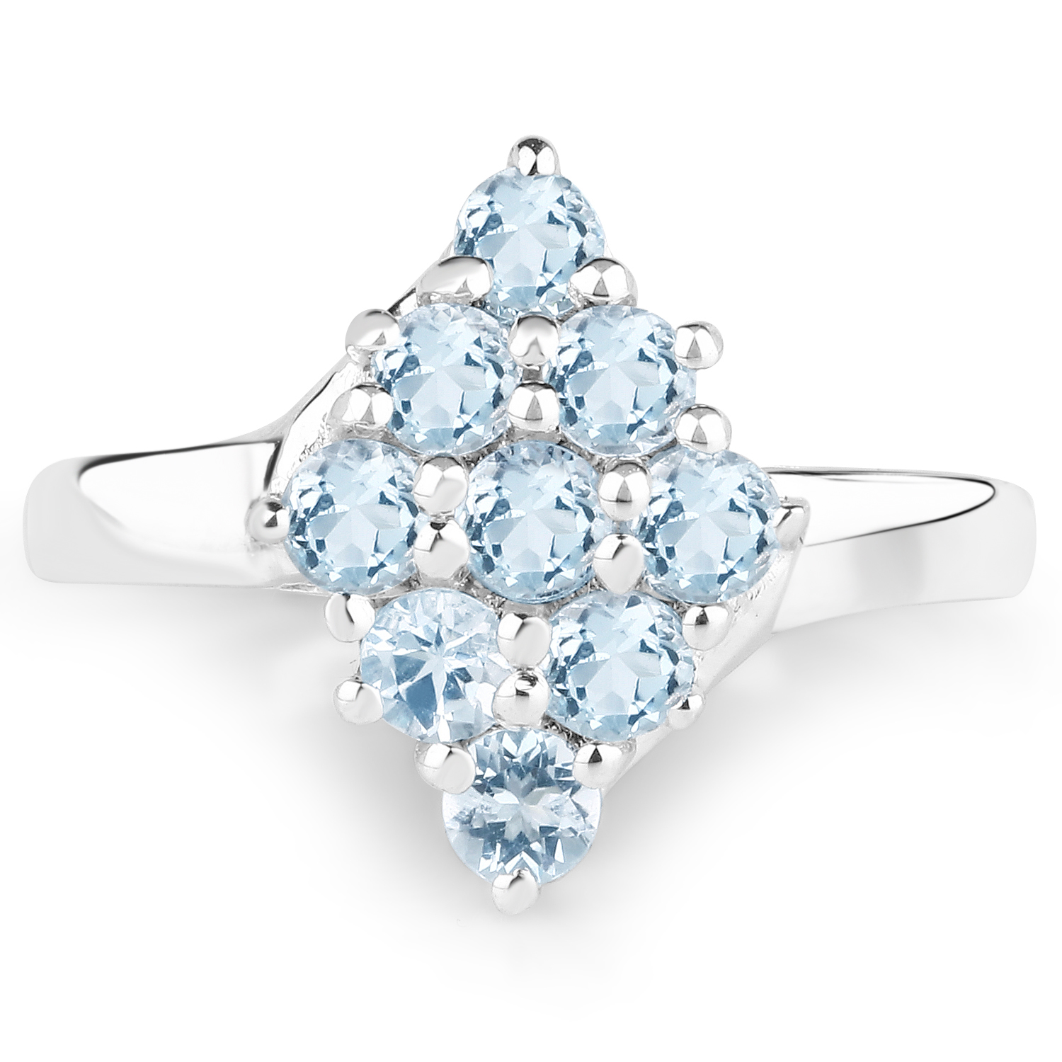 1.08 Carat Genuine Blue Topaz .925 Sterling Silver Ring