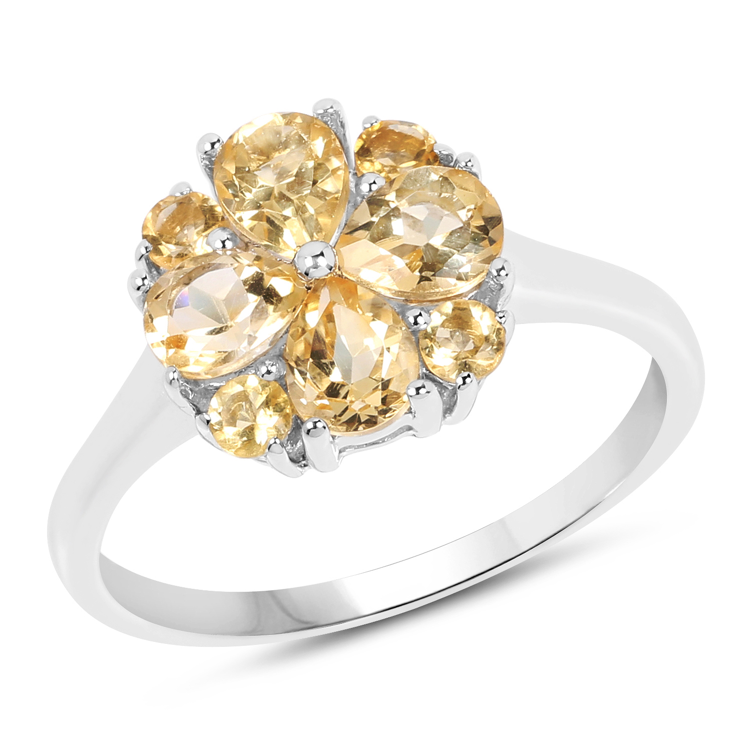 1.48 Carat Genuine Citrine .925 Sterling Silver Ring