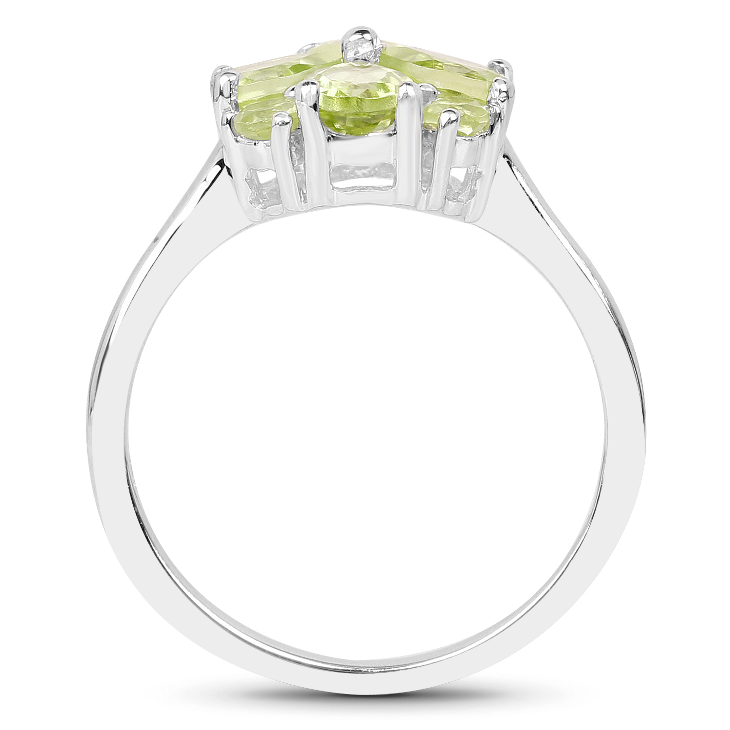 1.48 Carat Genuine Peridot .925 Sterling Silver Ring