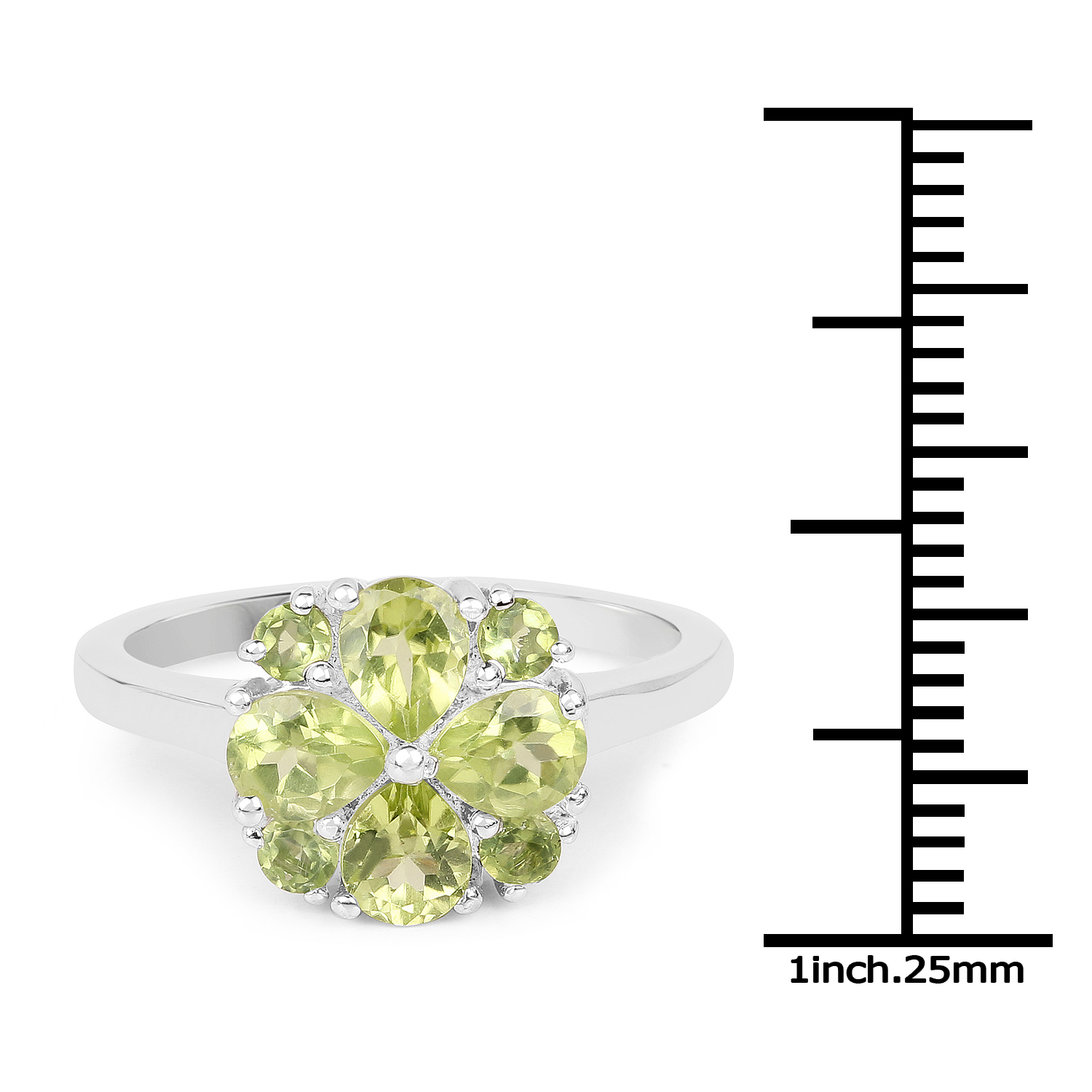 1.48 Carat Genuine Peridot .925 Sterling Silver Ring