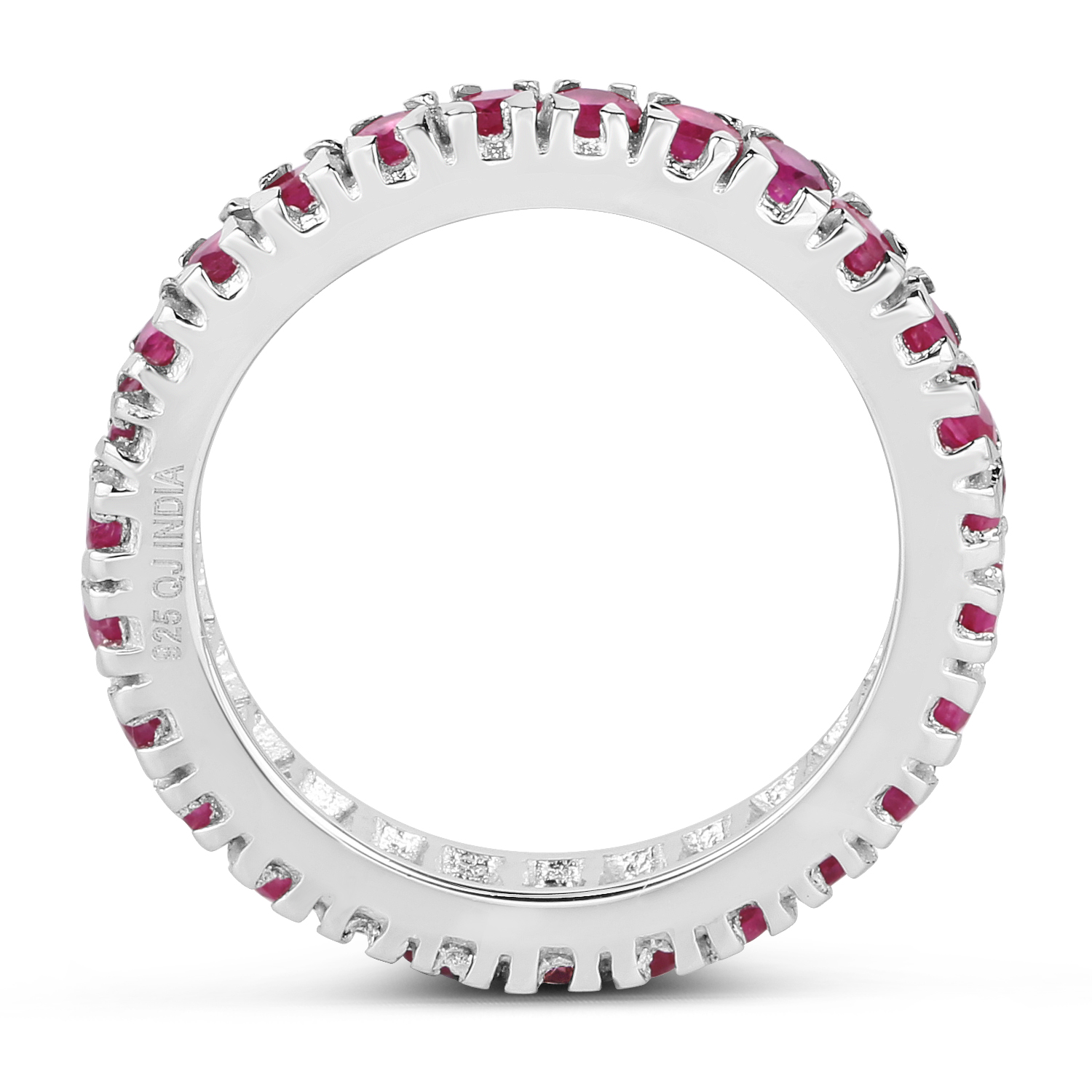 2.16 Carat Genuine Ruby .925 Sterling Silver Ring