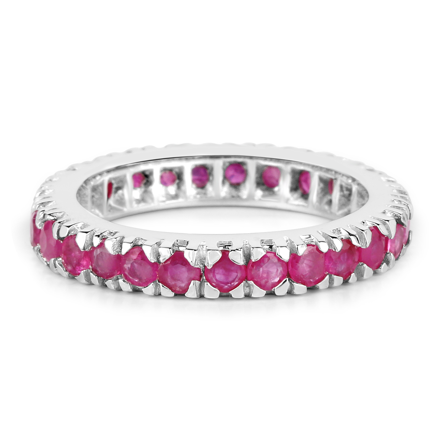 2.16 Carat Genuine Ruby .925 Sterling Silver Ring