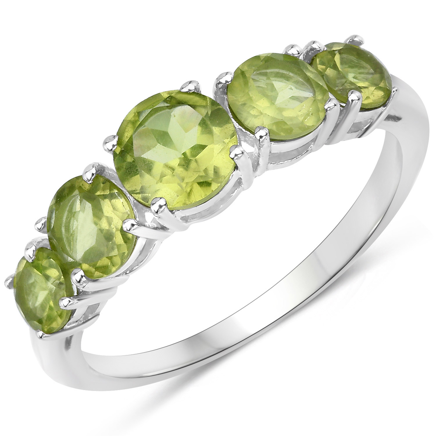 2.30 Carat Genuine Peridot .925 Sterling Silver Ring
