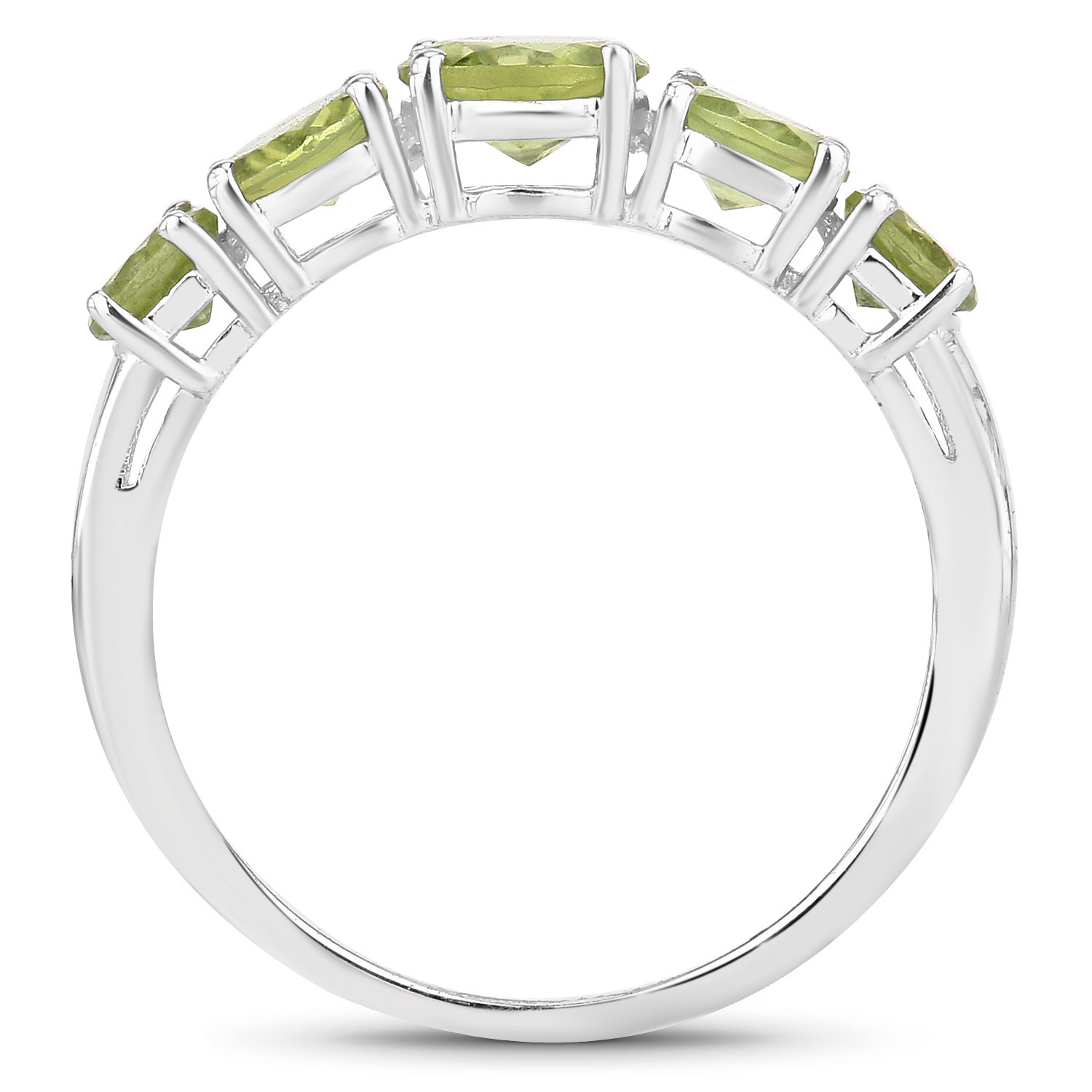 2.30 Carat Genuine Peridot .925 Sterling Silver Ring