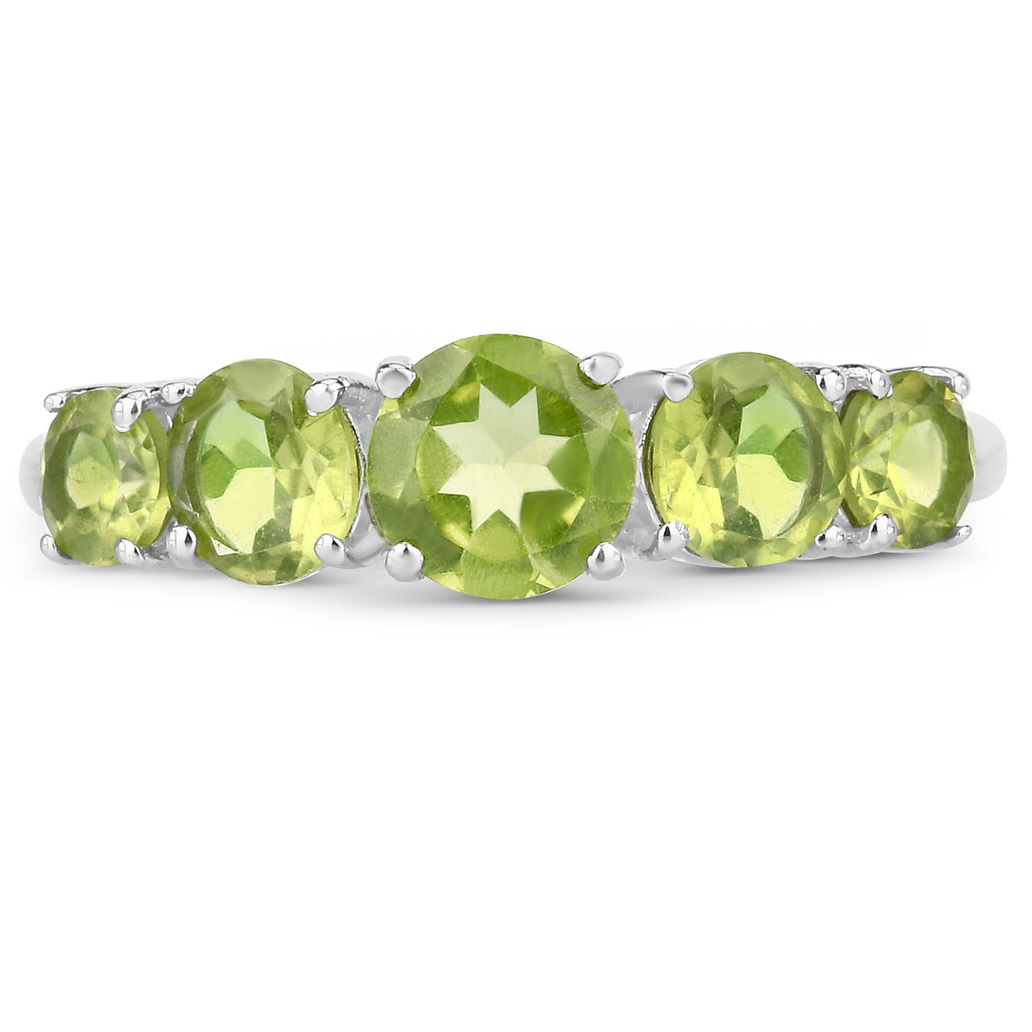 2.30 Carat Genuine Peridot .925 Sterling Silver Ring