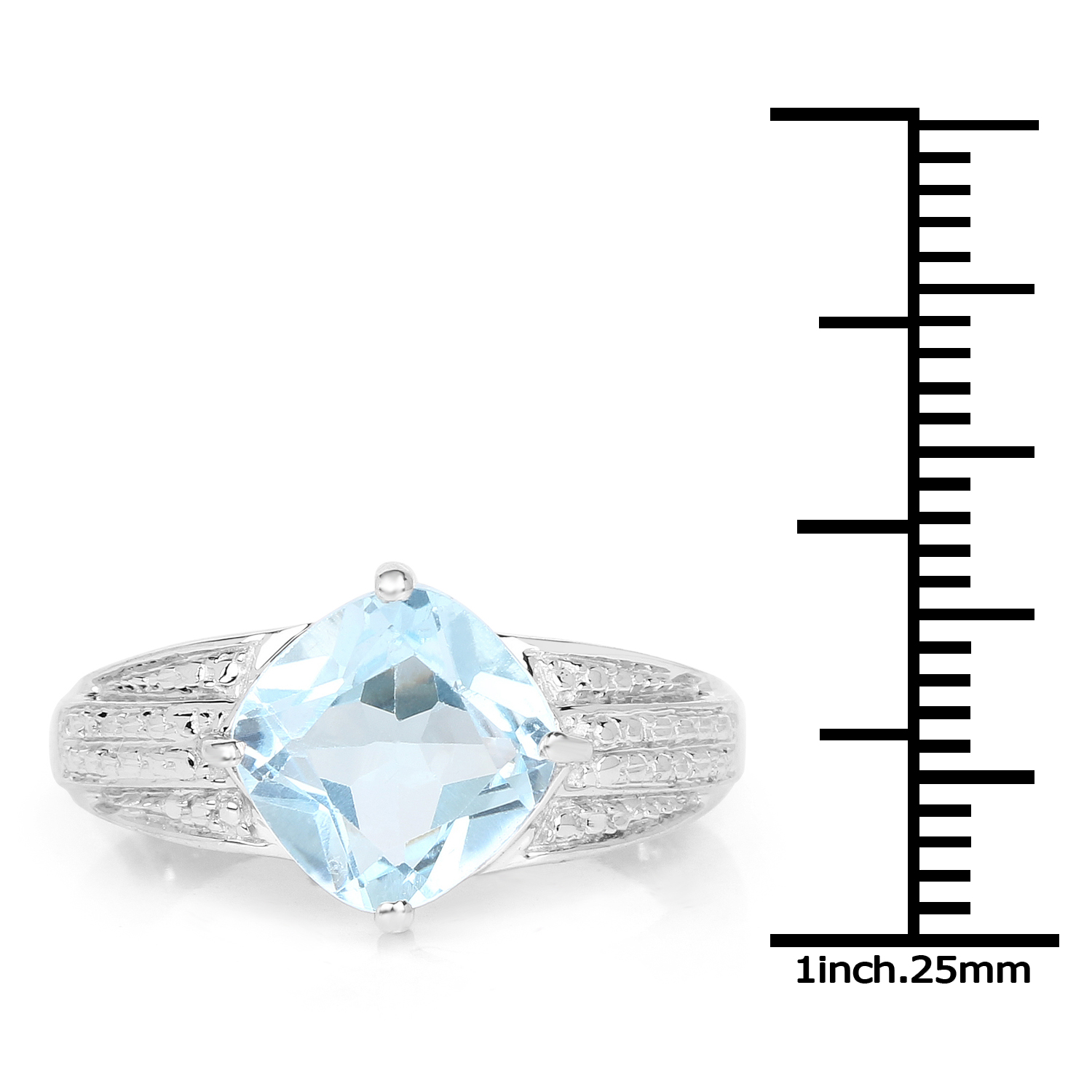 3.65 Carat Genuine Blue Topaz .925 Sterling Silver Ring