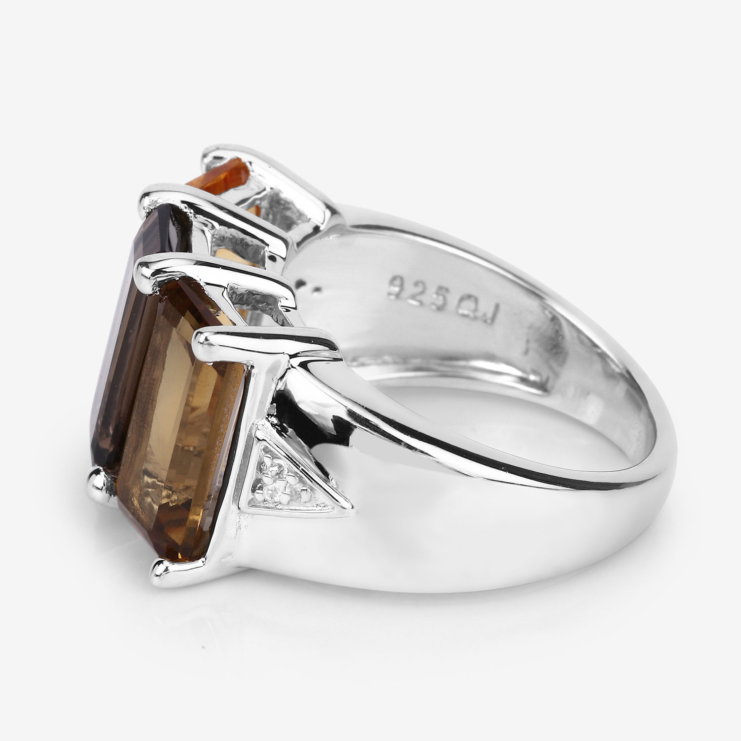 8.17 Carat Genuine Multi Stones .925 Sterling Silver Ring