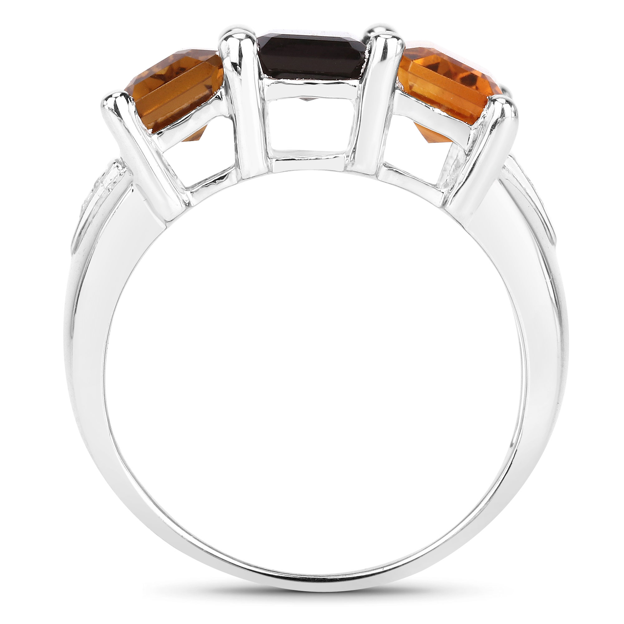 8.17 Carat Genuine Multi Stones .925 Sterling Silver Ring