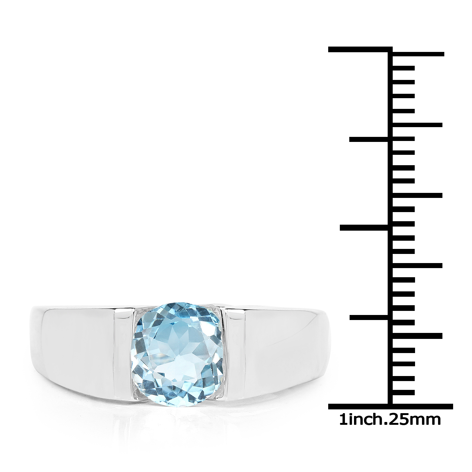1.48 Carat Genuine Blue Topaz .925 Sterling Silver Ring