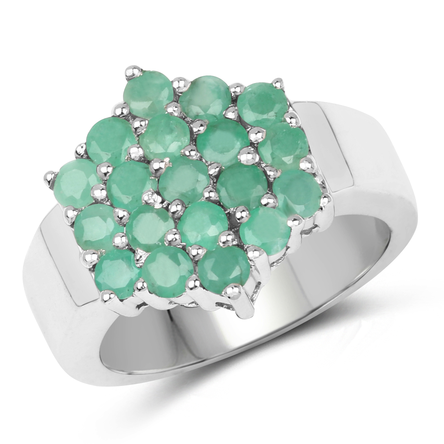 1.05 Carat Genuine Emerald .925 Sterling Silver Ring