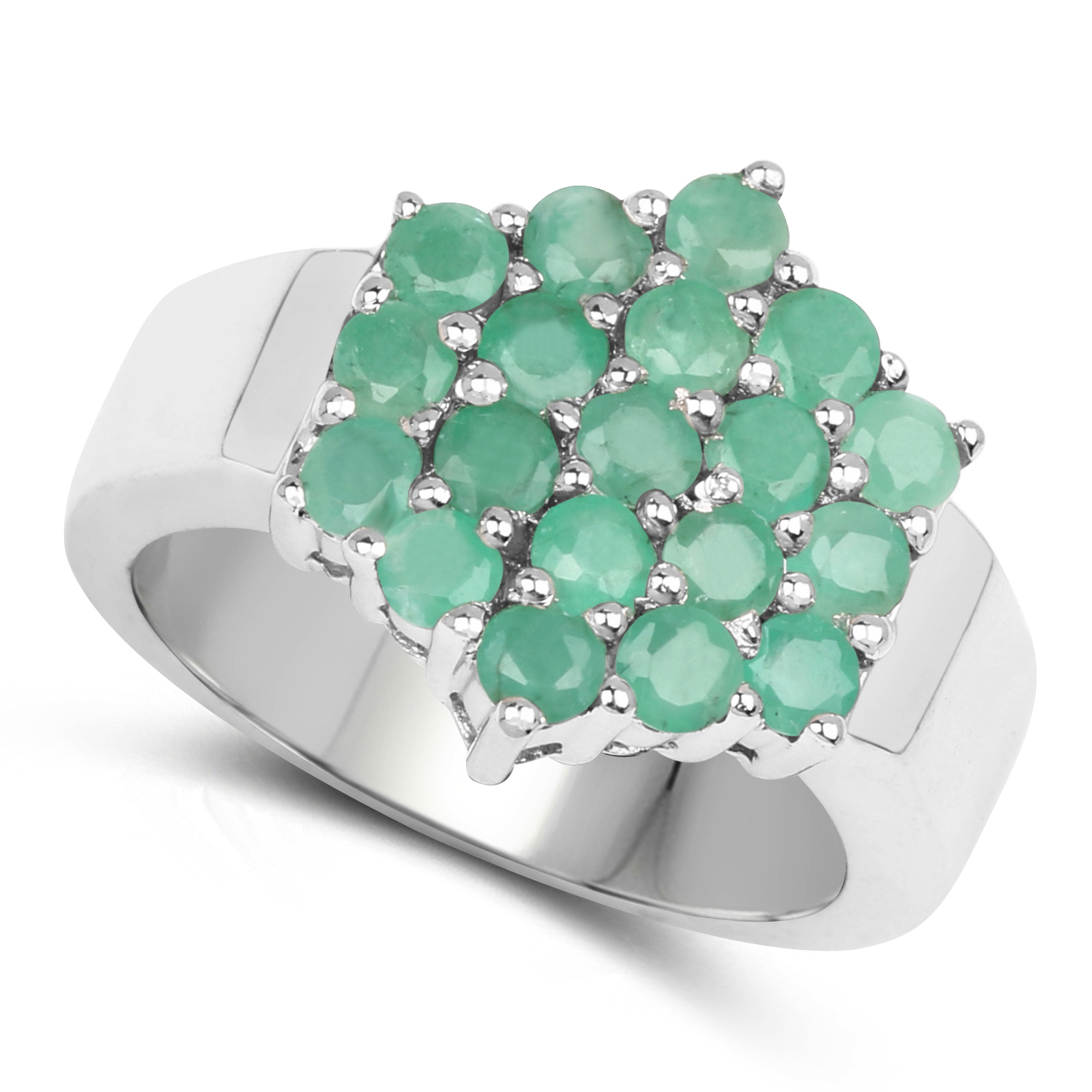 1.05 Carat Genuine Emerald .925 Sterling Silver Ring