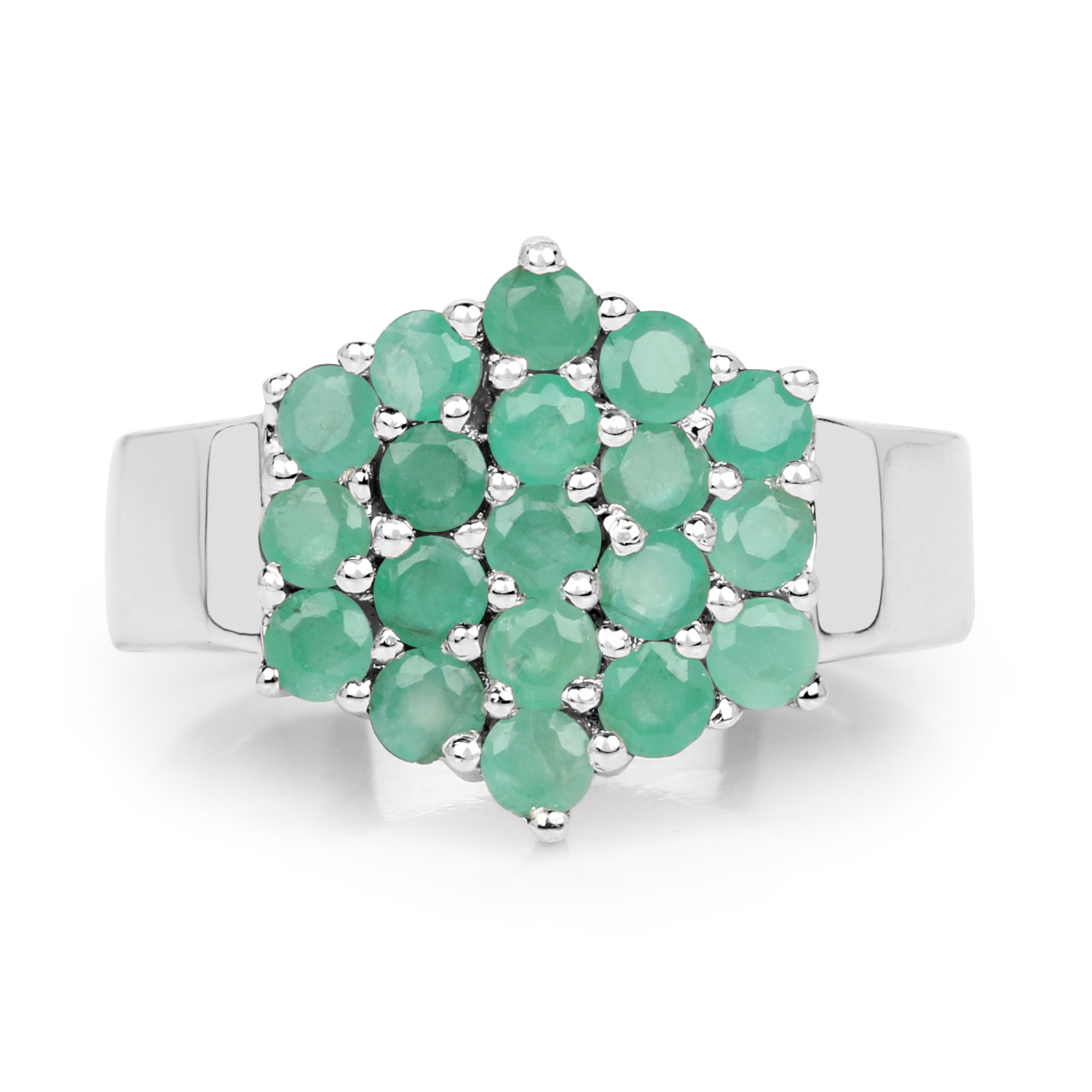 1.05 Carat Genuine Emerald .925 Sterling Silver Ring