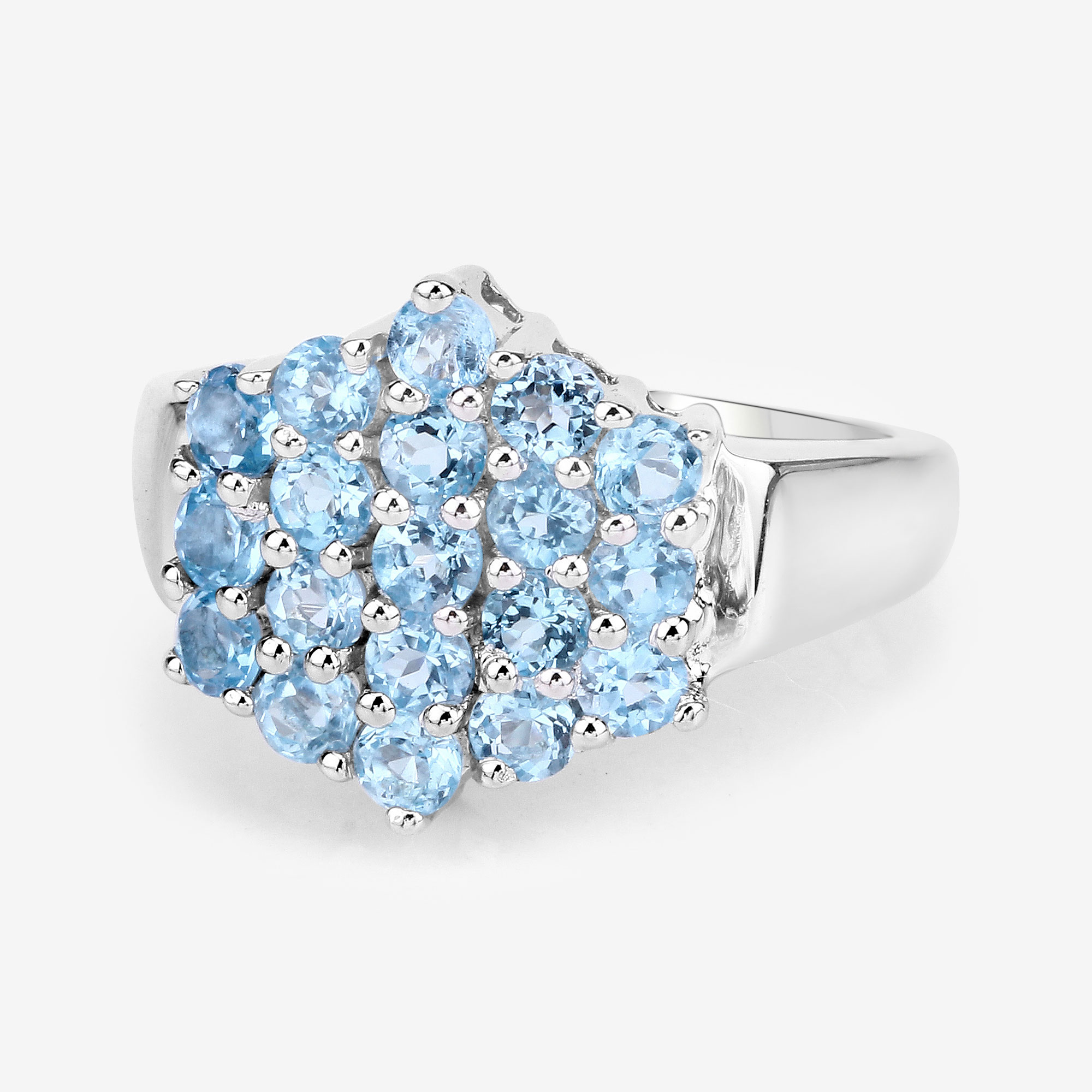 1.44 Carat Genuine Swiss Blue Topaz .925 Sterling Silver Ring
