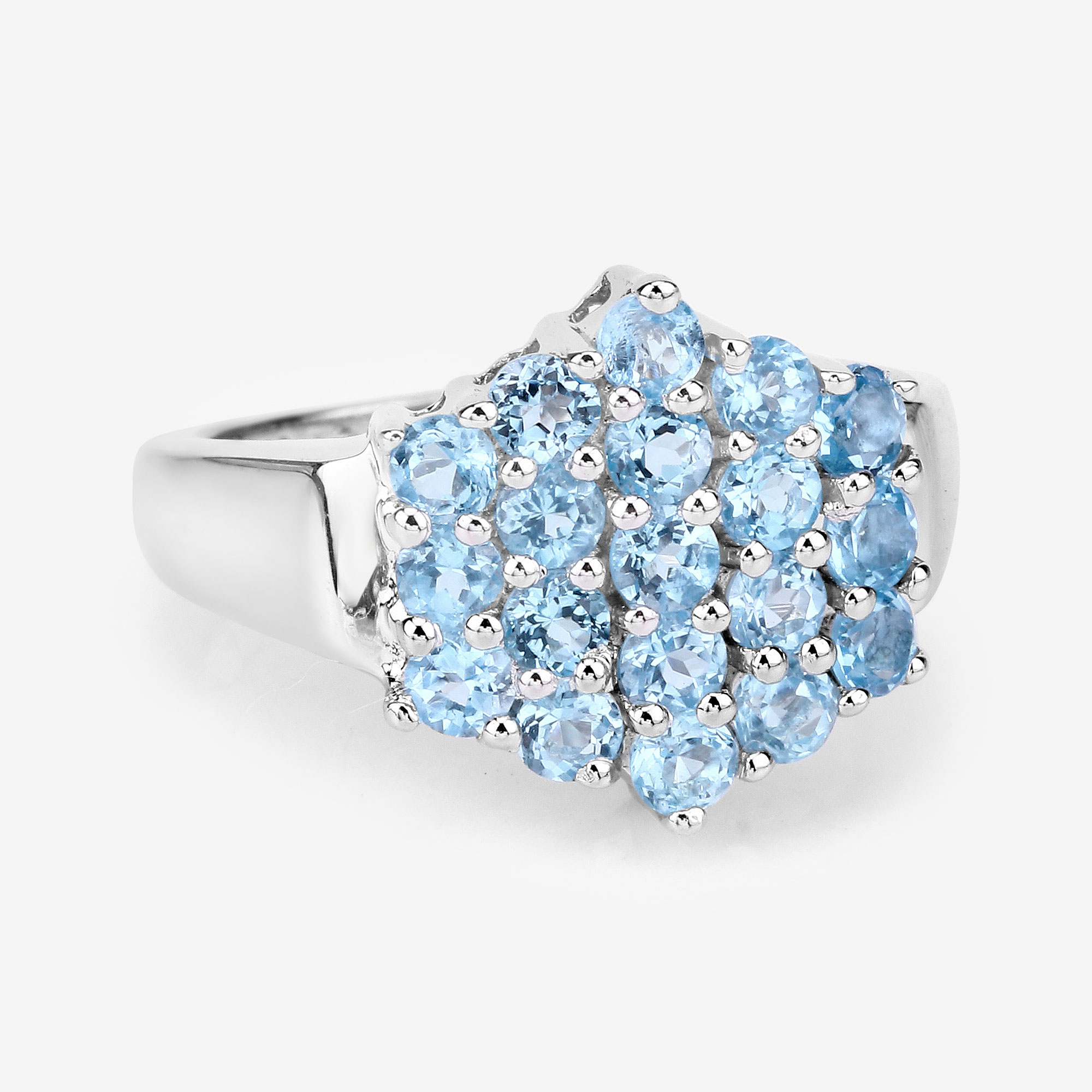 1.44 Carat Genuine Swiss Blue Topaz .925 Sterling Silver Ring