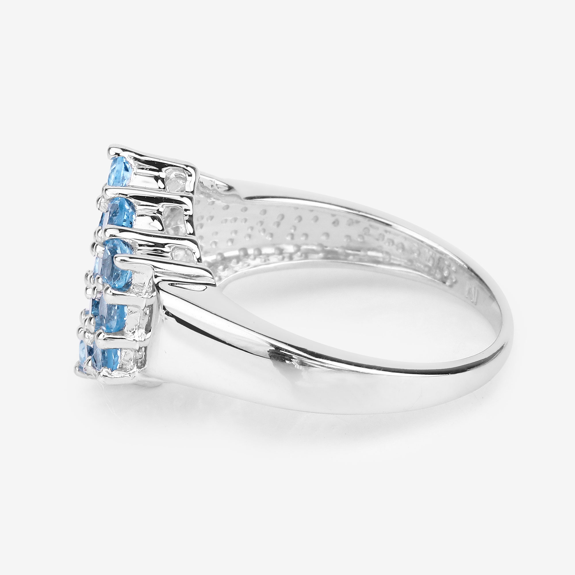 1.44 Carat Genuine Swiss Blue Topaz .925 Sterling Silver Ring