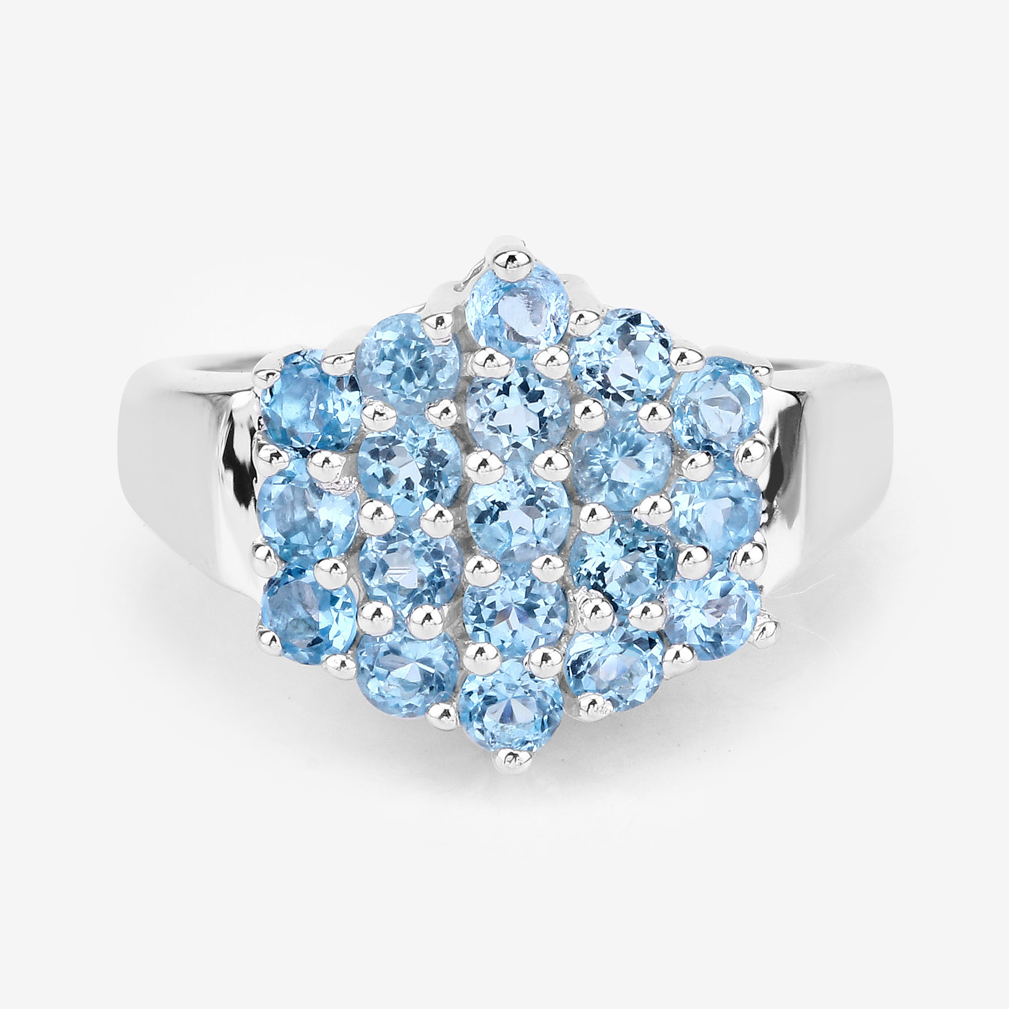 1.44 Carat Genuine Swiss Blue Topaz .925 Sterling Silver Ring