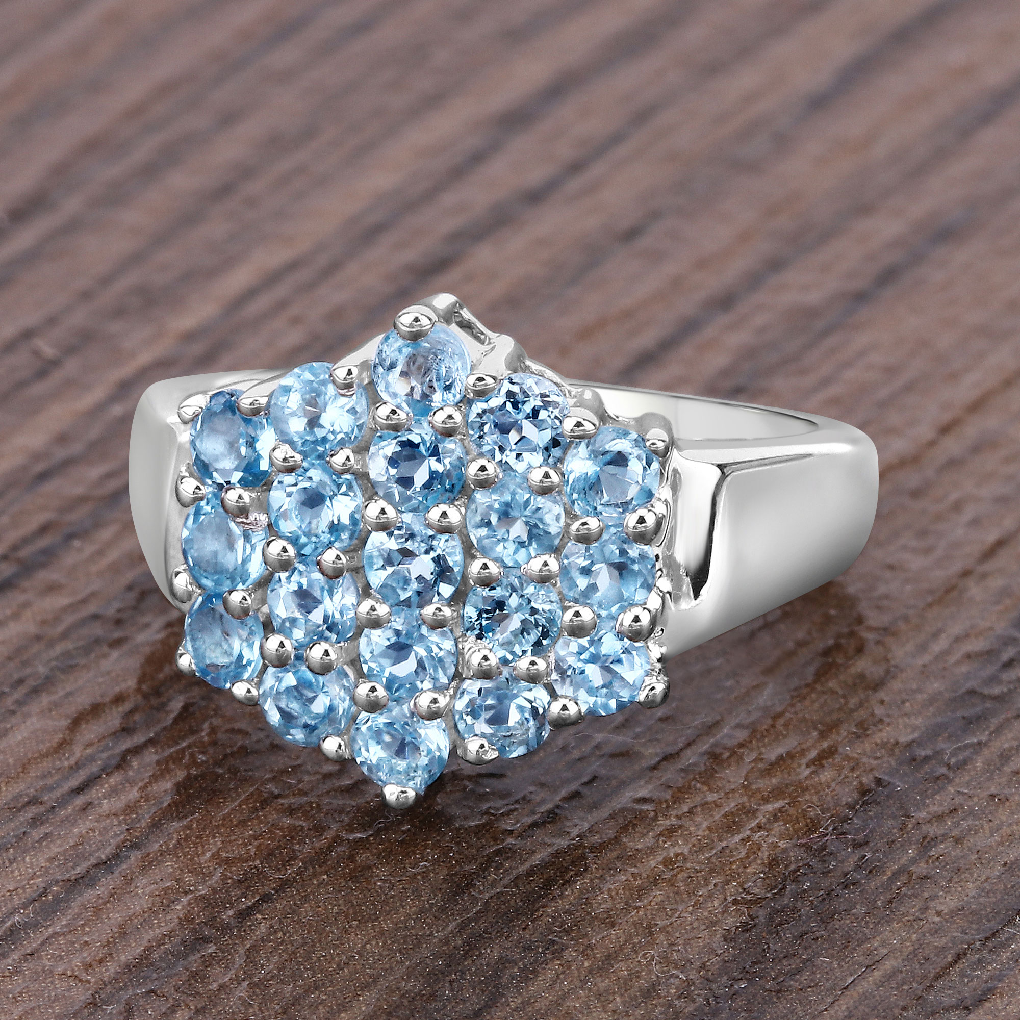 1.44 Carat Genuine Swiss Blue Topaz .925 Sterling Silver Ring