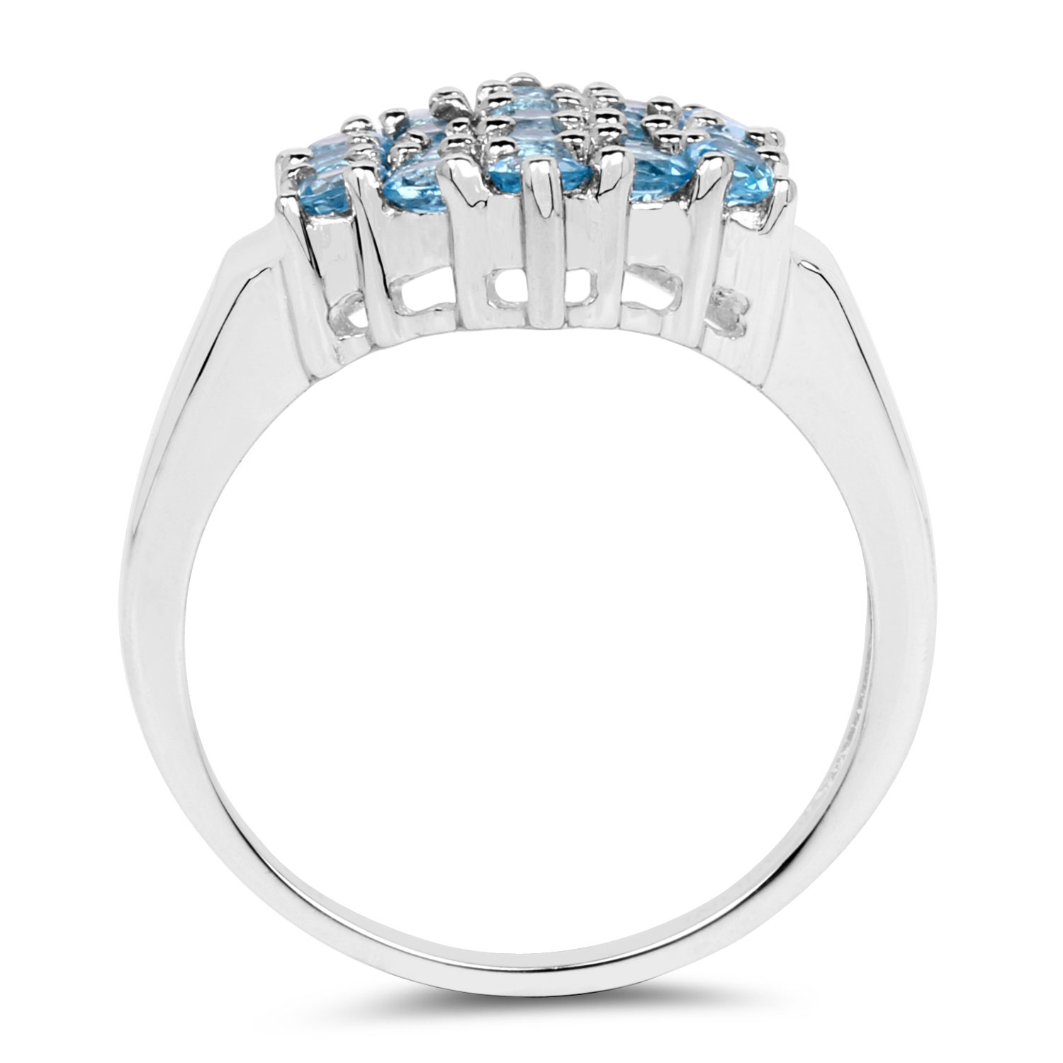 1.44 Carat Genuine Swiss Blue Topaz .925 Sterling Silver Ring