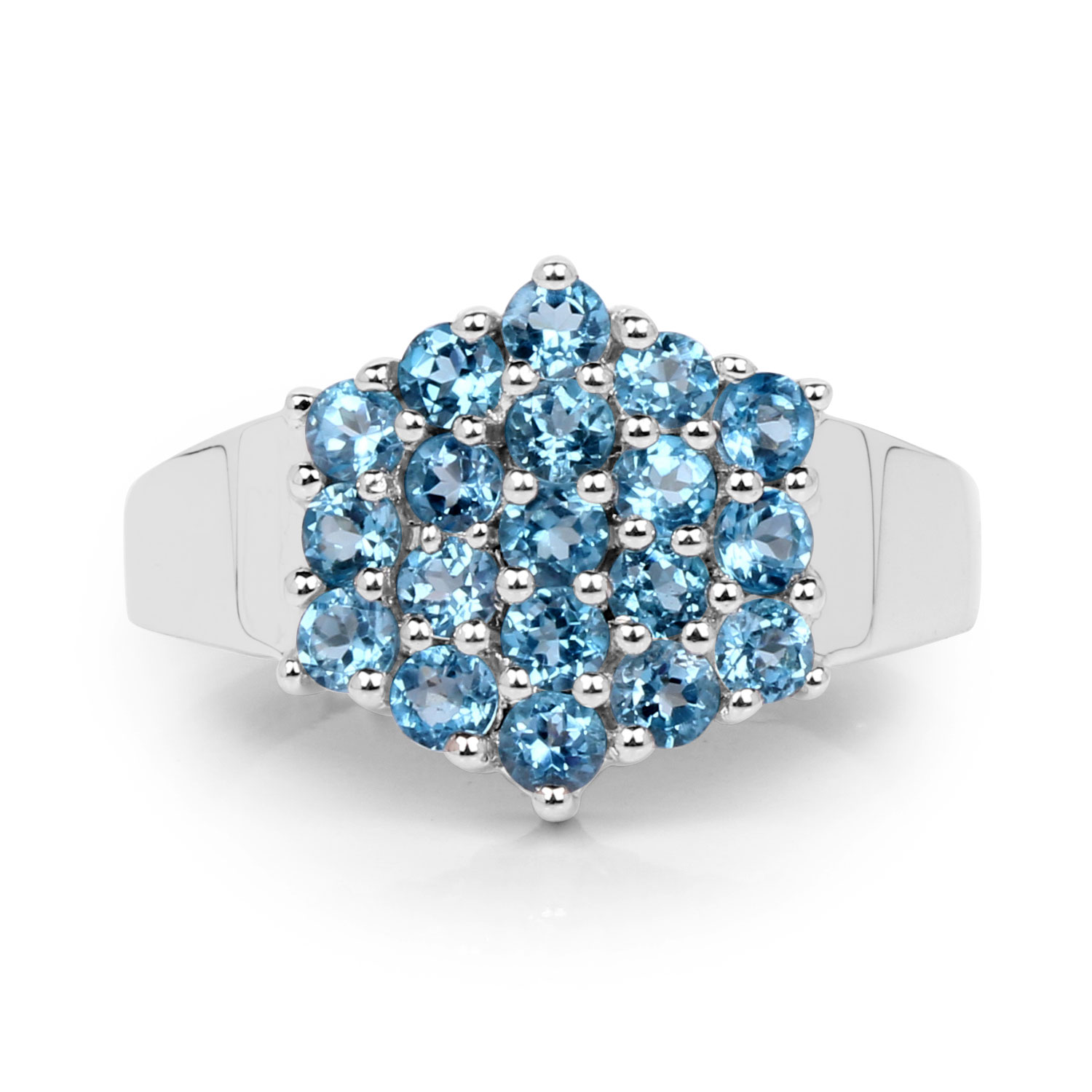 1.44 Carat Genuine Swiss Blue Topaz .925 Sterling Silver Ring