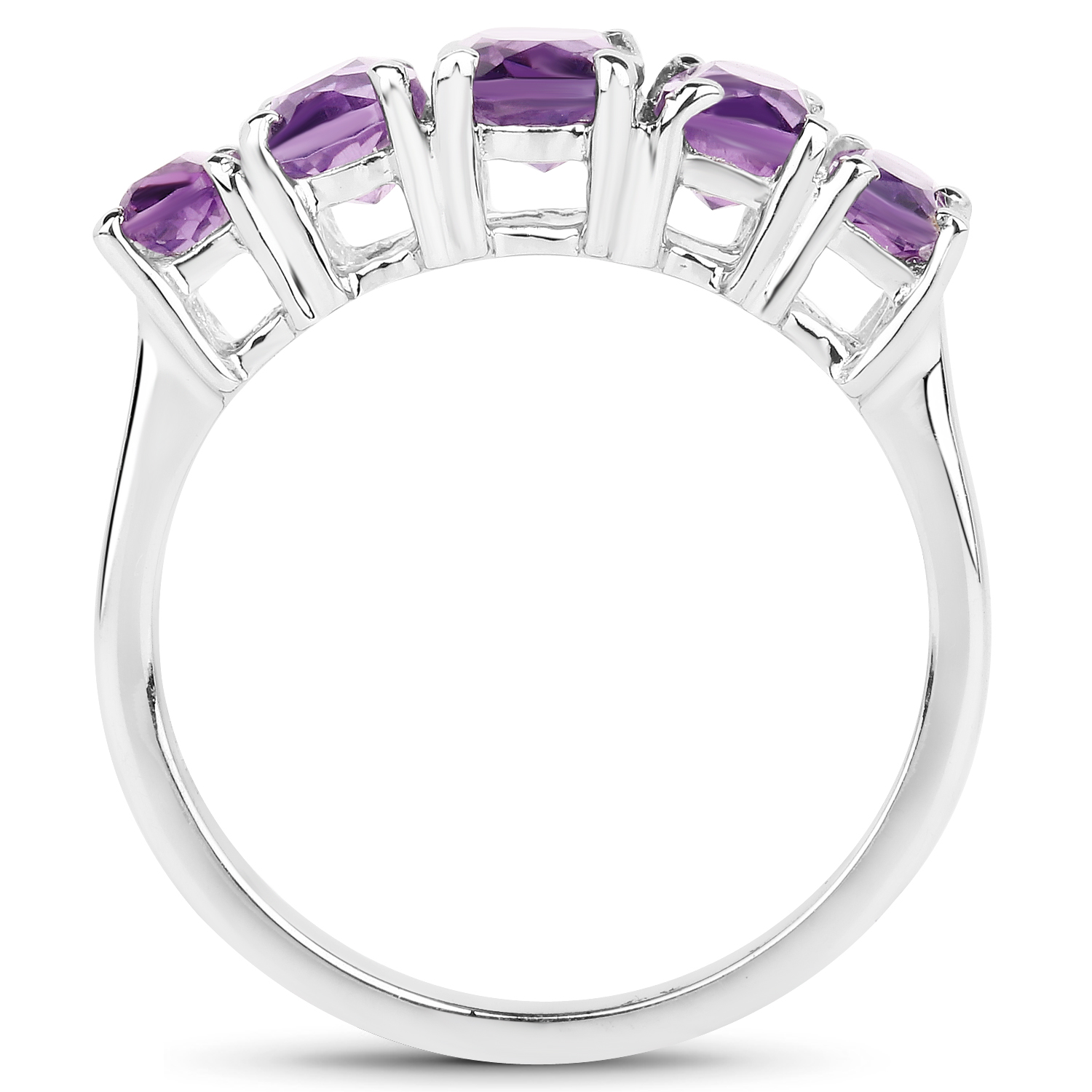 2.50 Carat Genuine Amethyst .925 Sterling Silver Ring