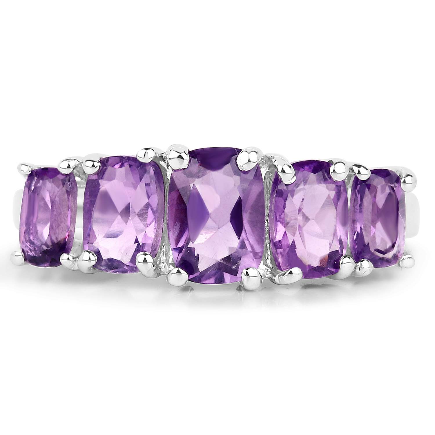 2.50 Carat Genuine Amethyst .925 Sterling Silver Ring