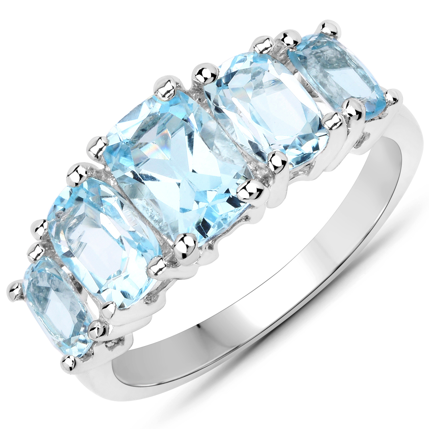 3.00 Carat Genuine Blue Topaz .925 Sterling Silver Ring