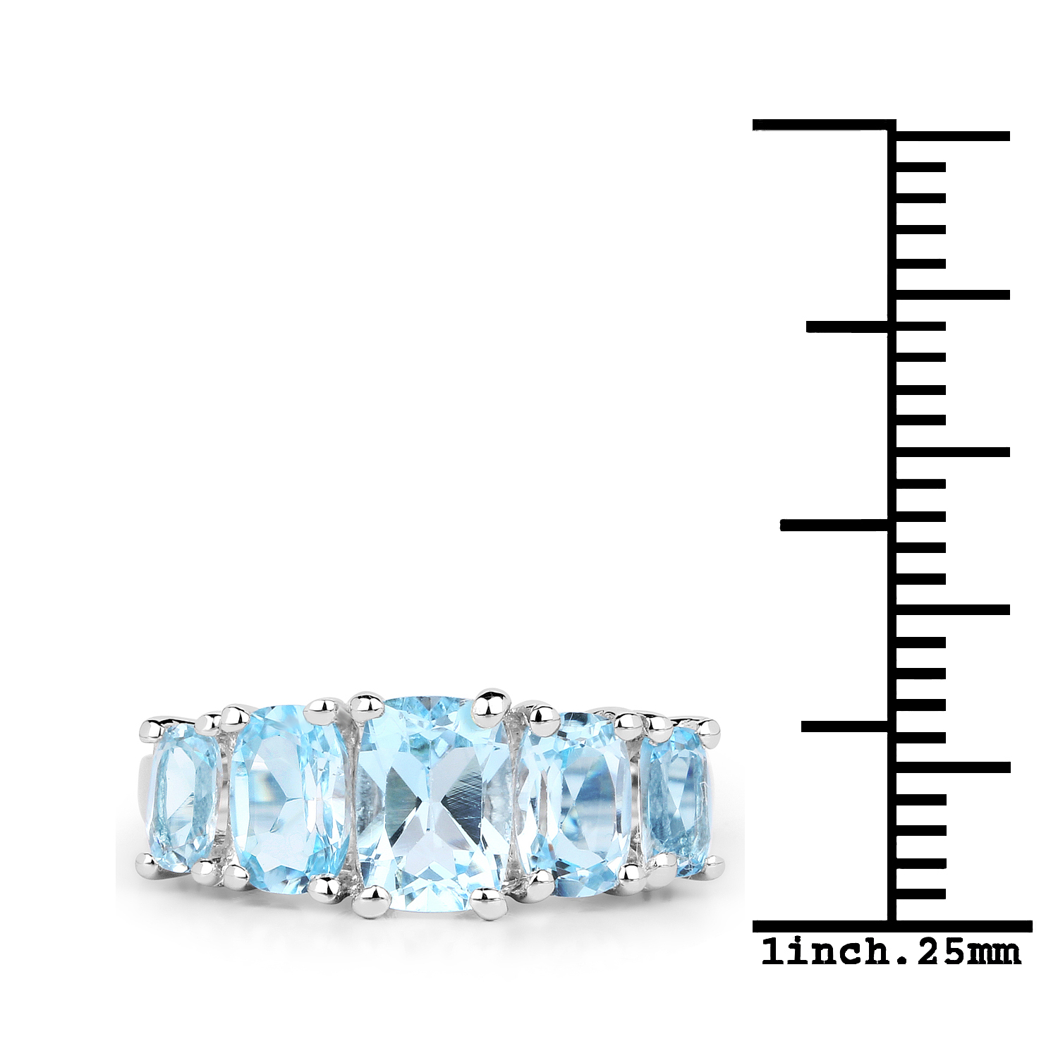 3.00 Carat Genuine Blue Topaz .925 Sterling Silver Ring
