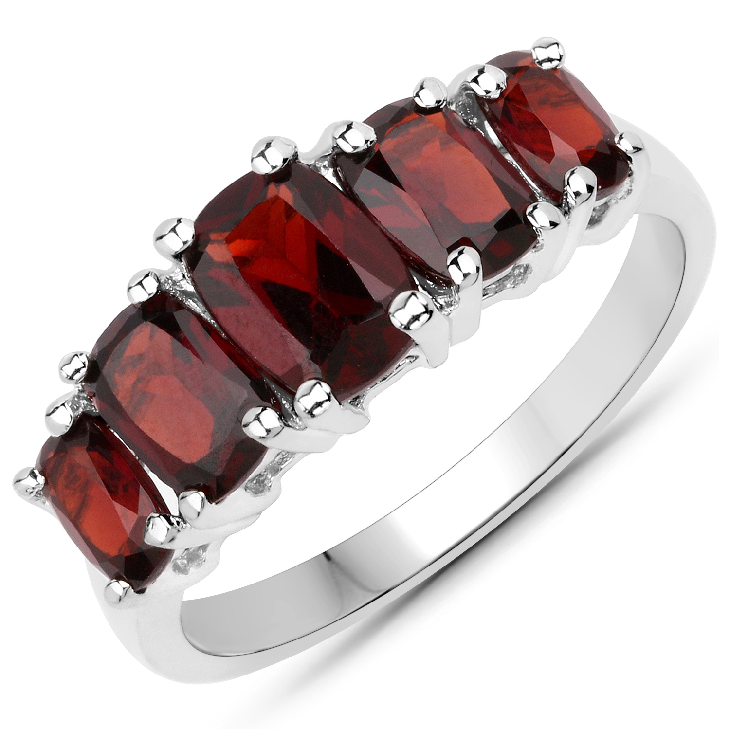 3.00 Carat Genuine Garnet .925 Sterling Silver Ring