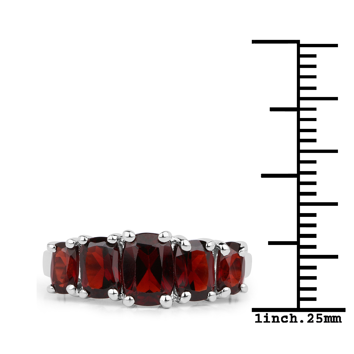 3.00 Carat Genuine Garnet .925 Sterling Silver Ring