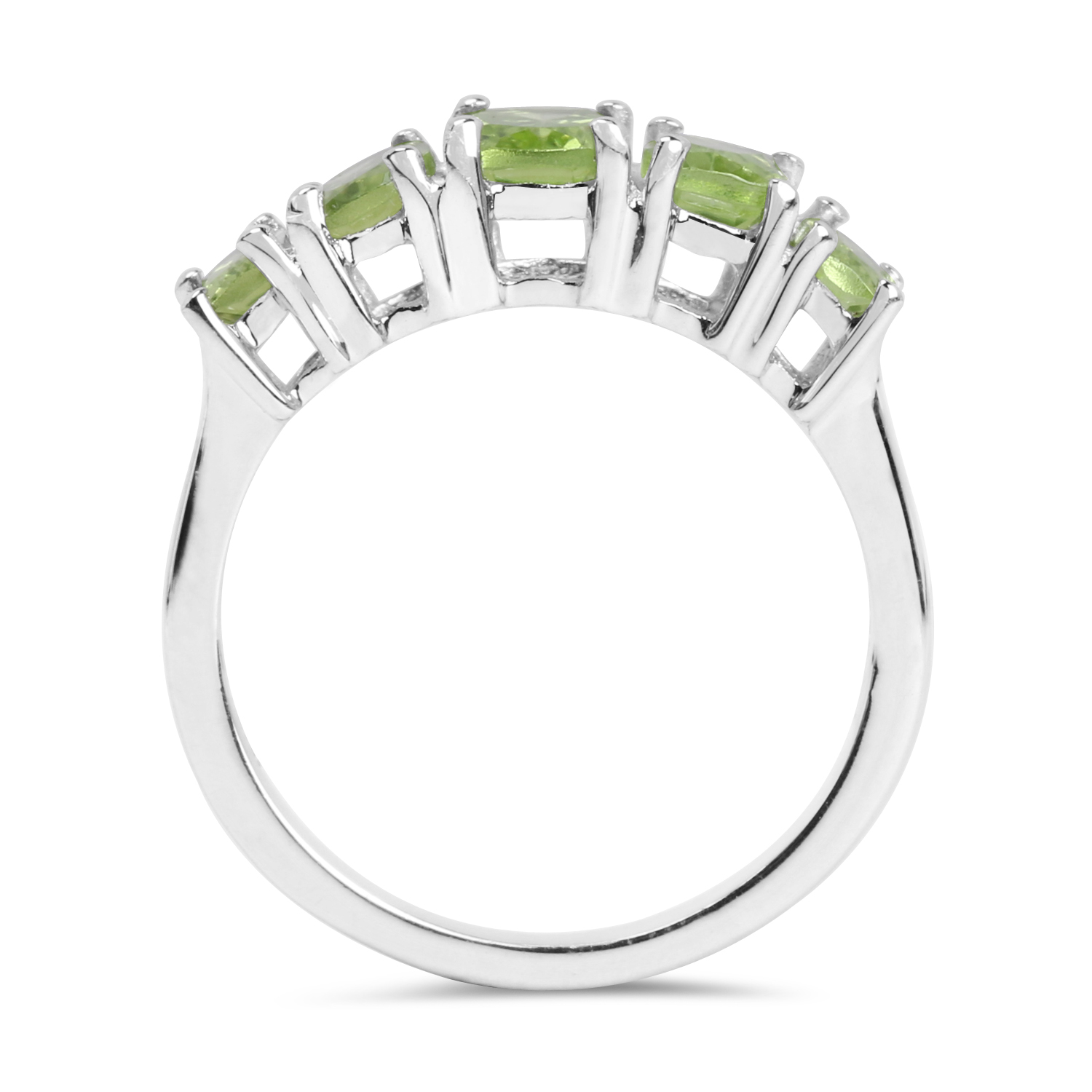 2.67 Carat Genuine Peridot .925 Sterling Silver Ring