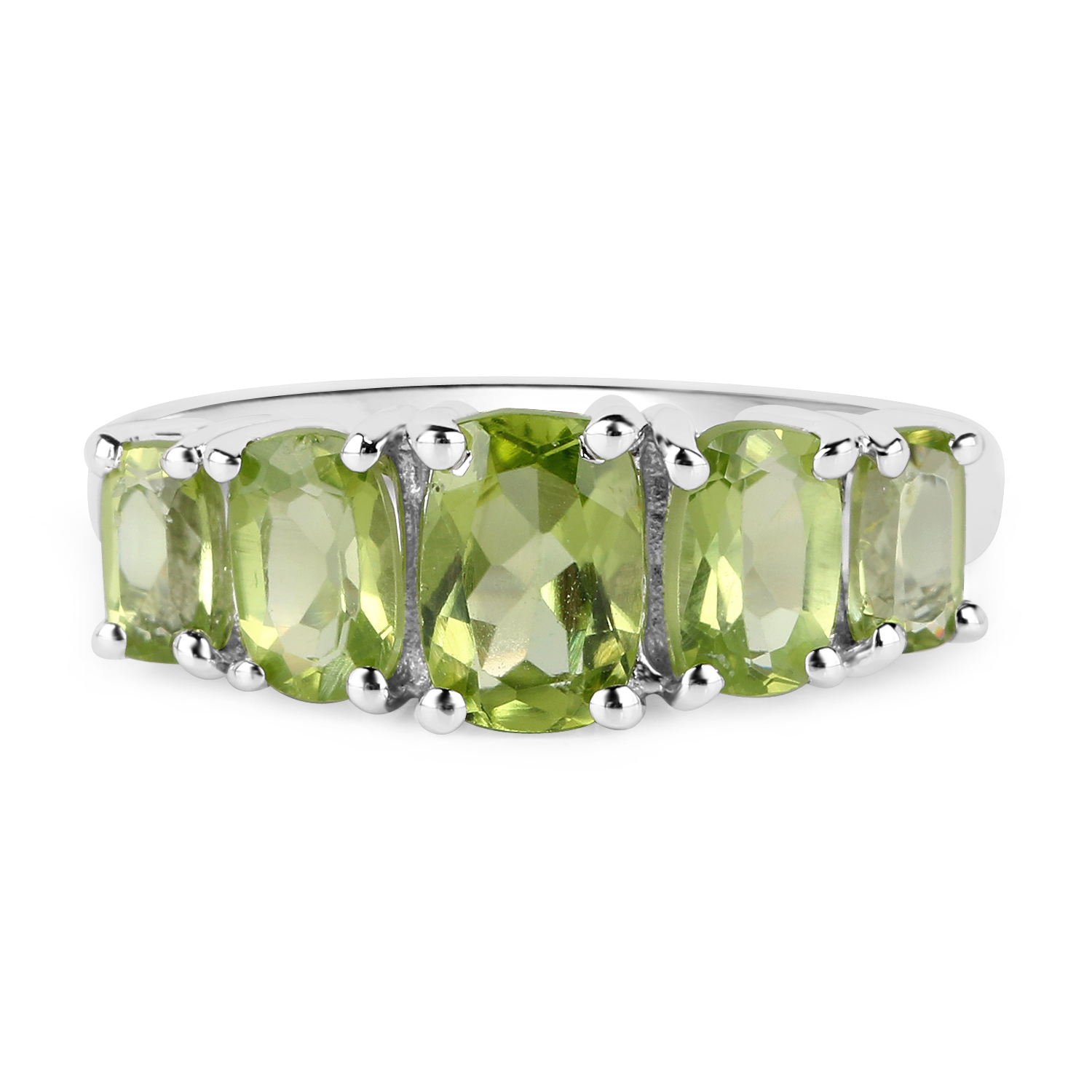 2.67 Carat Genuine Peridot .925 Sterling Silver Ring
