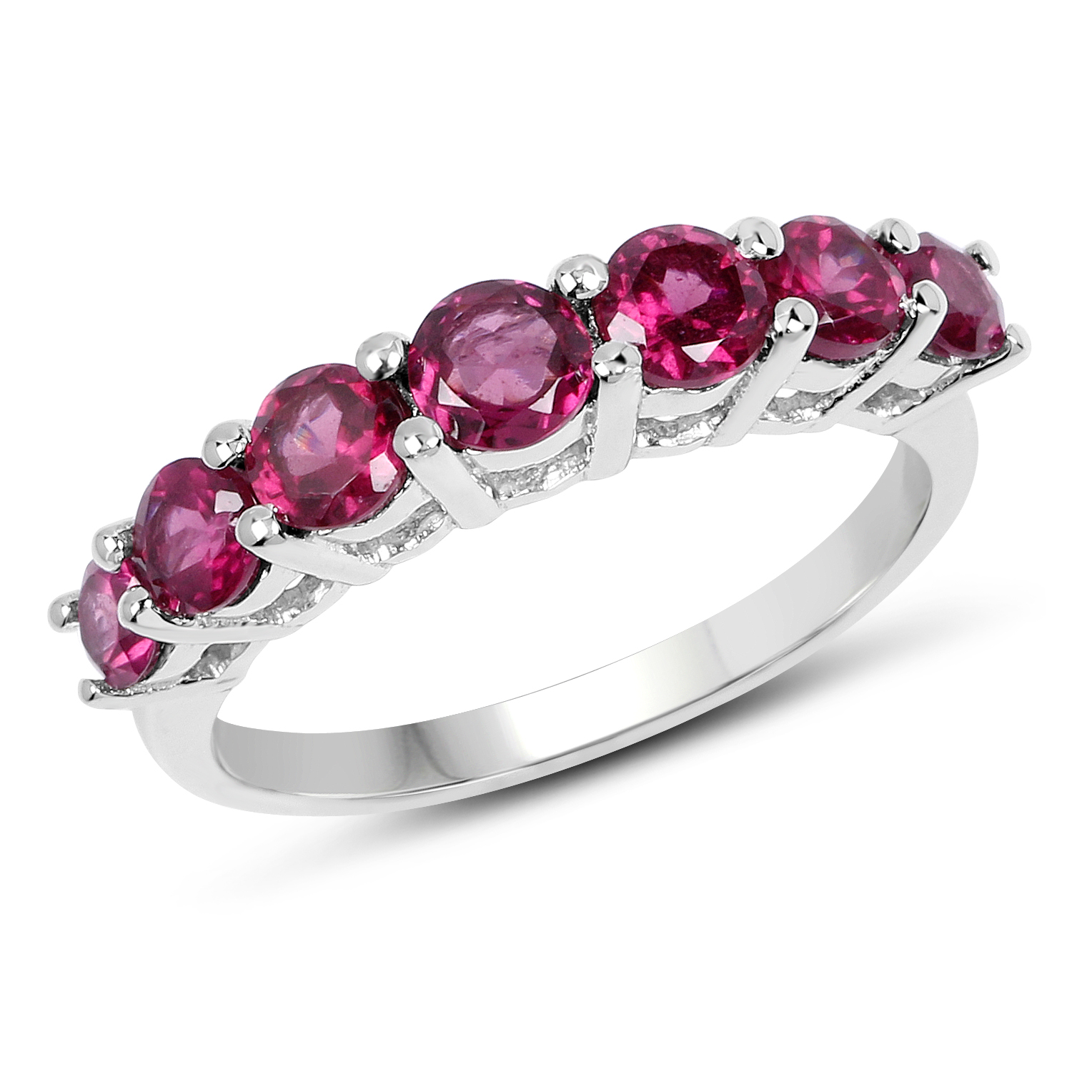 1.22 Carat Genuine Rhodolite .925 Sterling Silver Ring