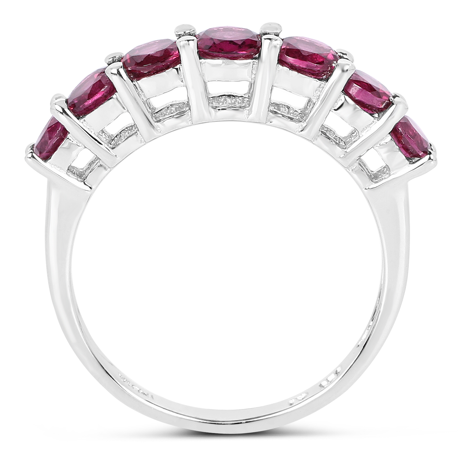 1.22 Carat Genuine Rhodolite .925 Sterling Silver Ring