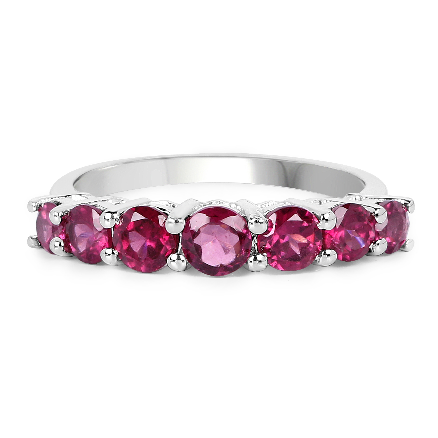 1.22 Carat Genuine Rhodolite .925 Sterling Silver Ring