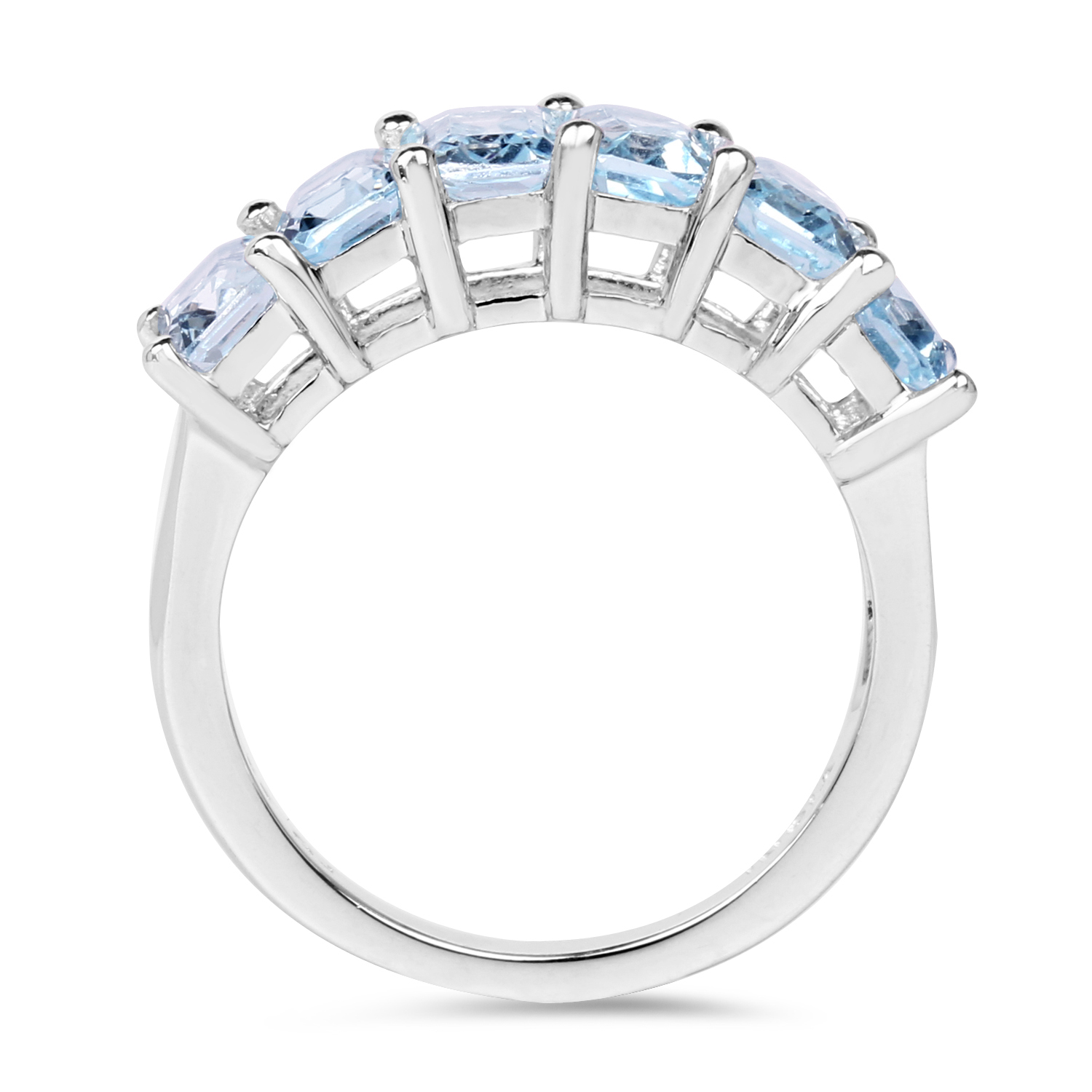 4.08 Carat Genuine Blue Topaz .925 Sterling Silver Ring