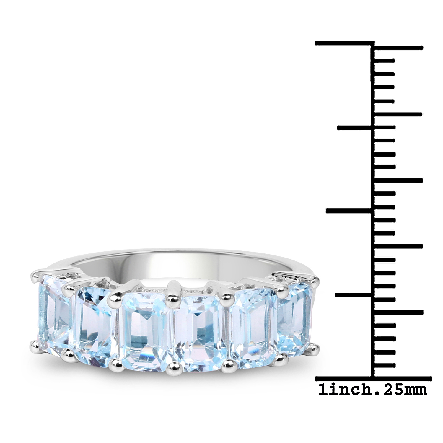 4.08 Carat Genuine Blue Topaz .925 Sterling Silver Ring