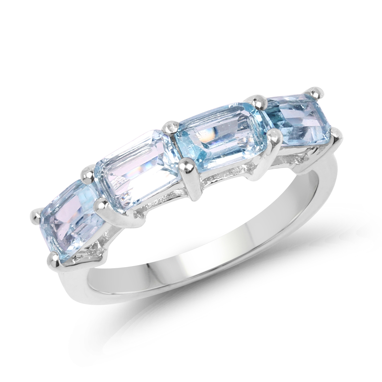 2.72 Carat Genuine Blue Topaz .925 Sterling Silver Ring