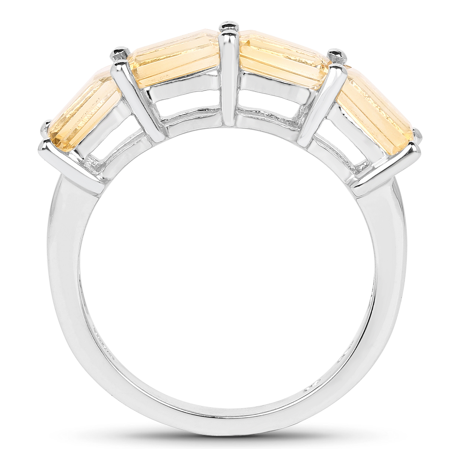 2.20 Carat Genuine Citrine .925 Sterling Silver Ring