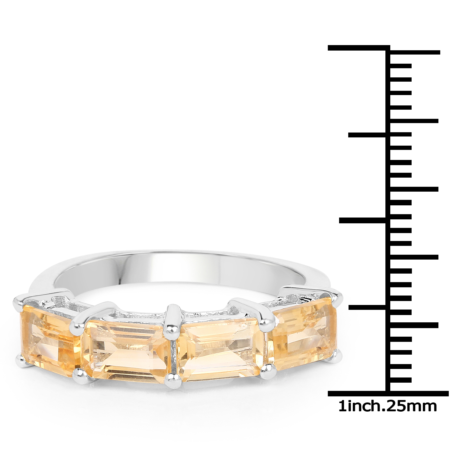 2.20 Carat Genuine Citrine .925 Sterling Silver Ring