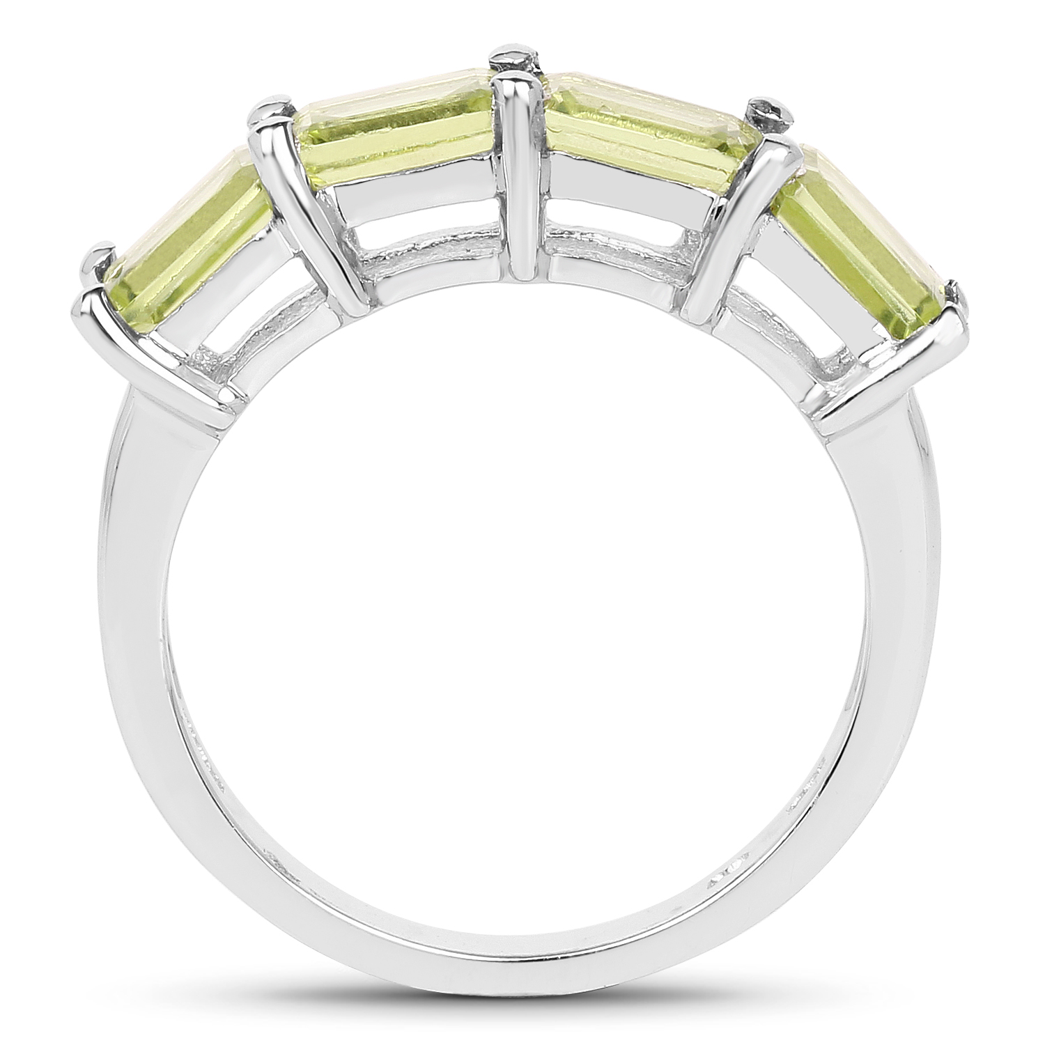 2.20 Carat Genuine Peridot .925 Sterling Silver Ring