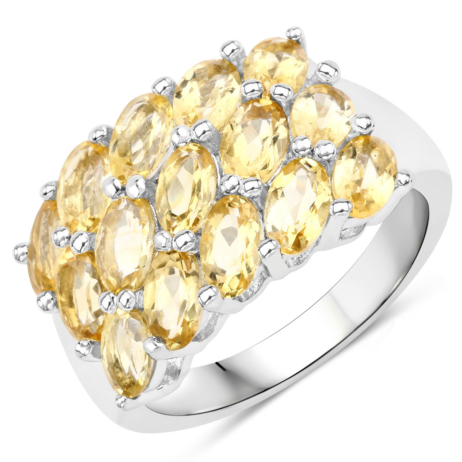 3.00 Carat Genuine Citrine .925 Sterling Silver Ring