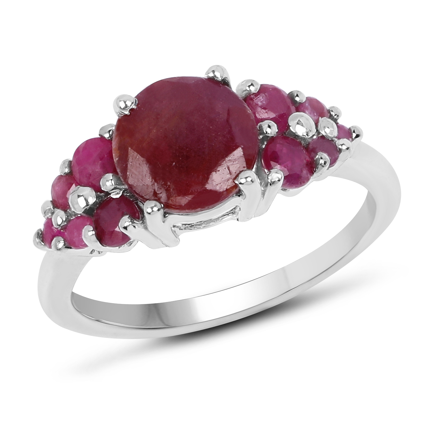 3.26 Carat Genuine Ruby .925 Sterling Silver Ring
