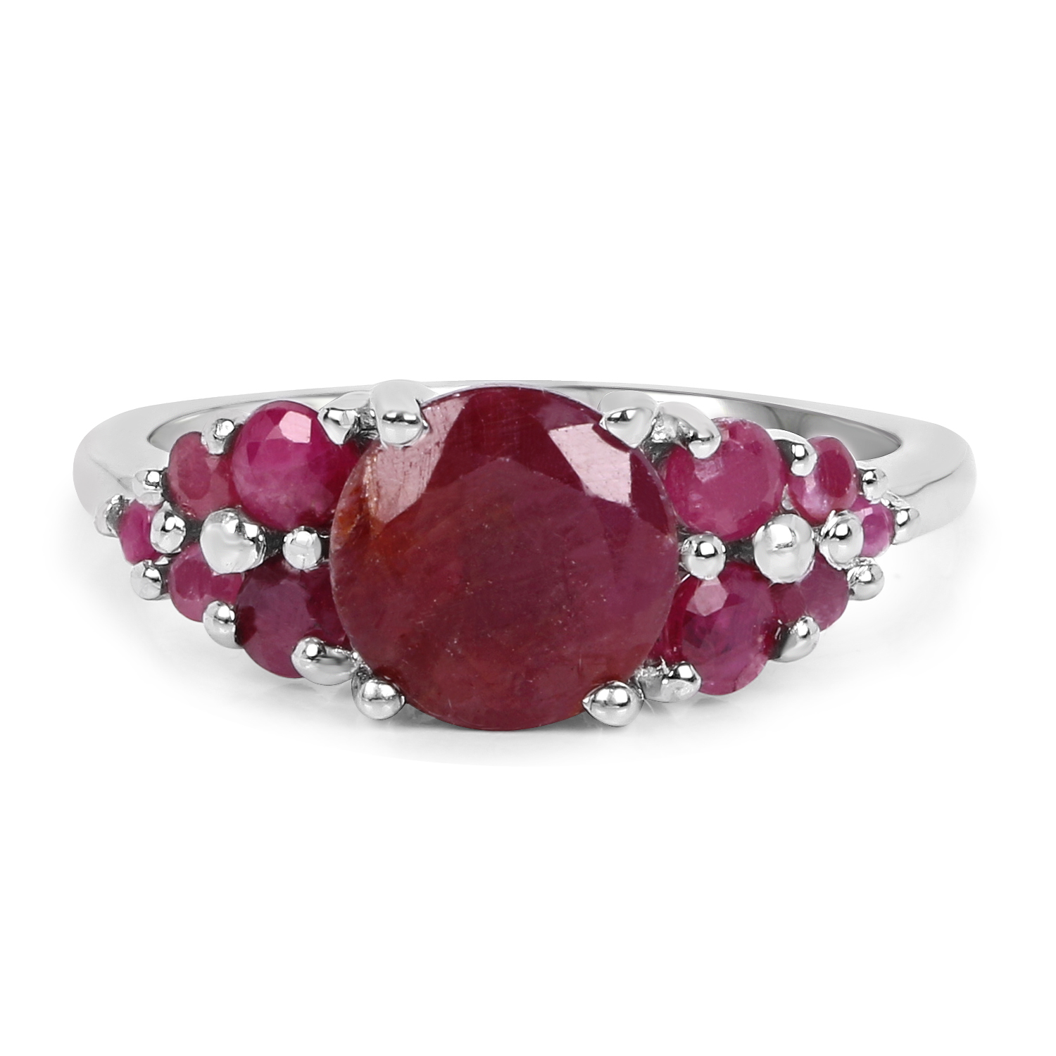 3.26 Carat Genuine Ruby .925 Sterling Silver Ring