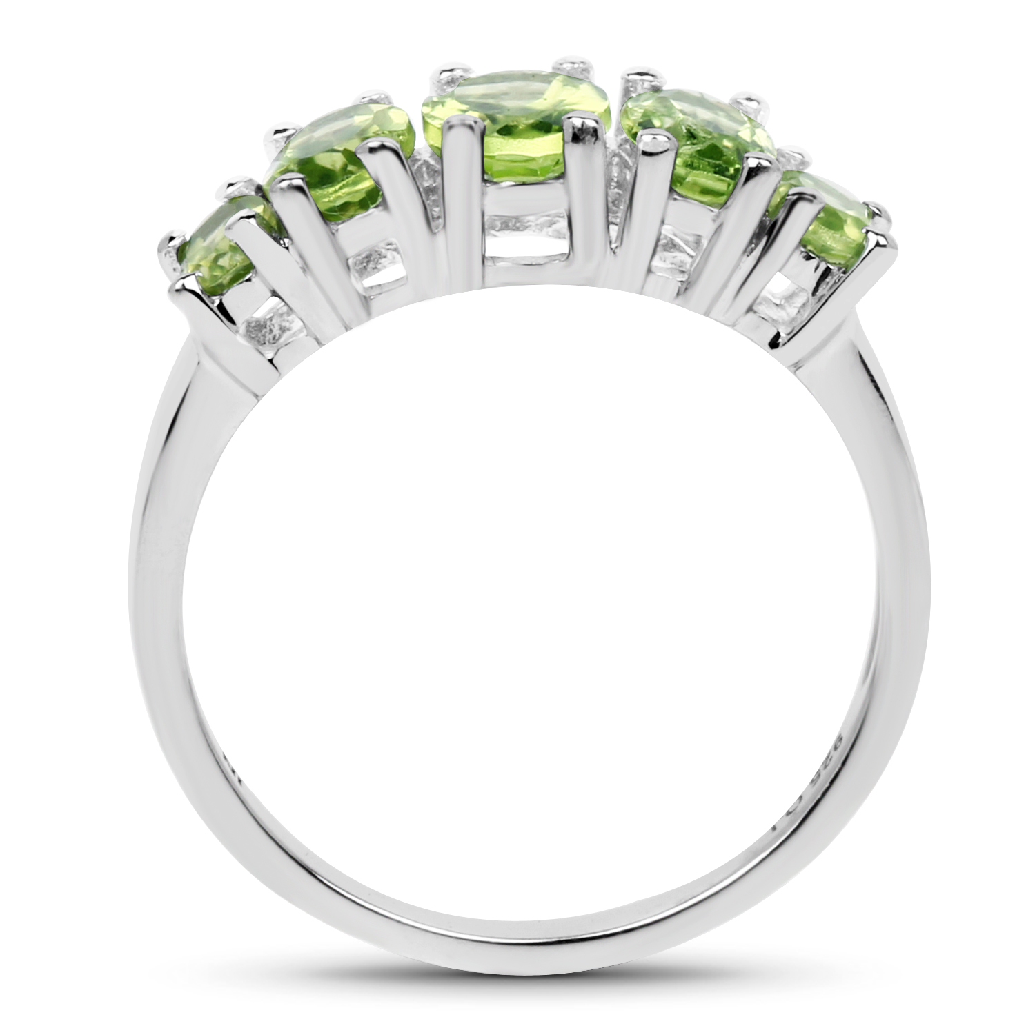 2.03 Carat Genuine Peridot .925 Sterling Silver Ring